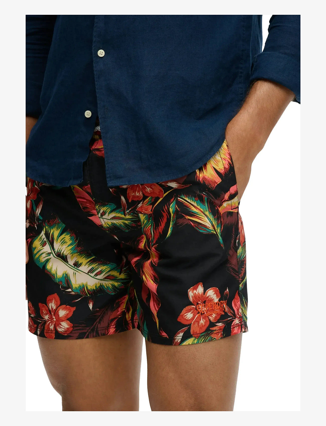 Superdry - HAWAIIAN PRINT 16 SWIM SHORT - badeshorts - cuban nights black - 3