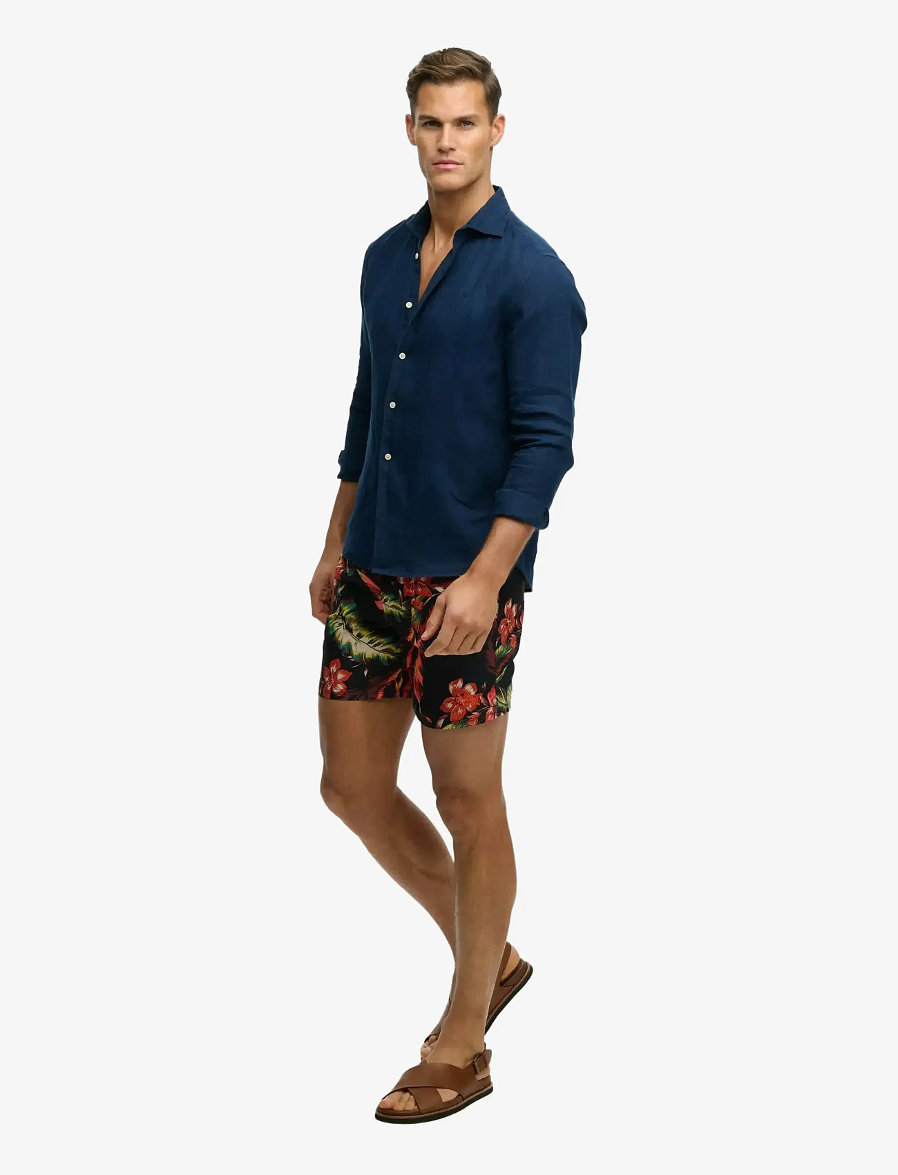 Superdry - HAWAIIAN PRINT 16 SWIM SHORT - badeshorts - cuban nights black - 4