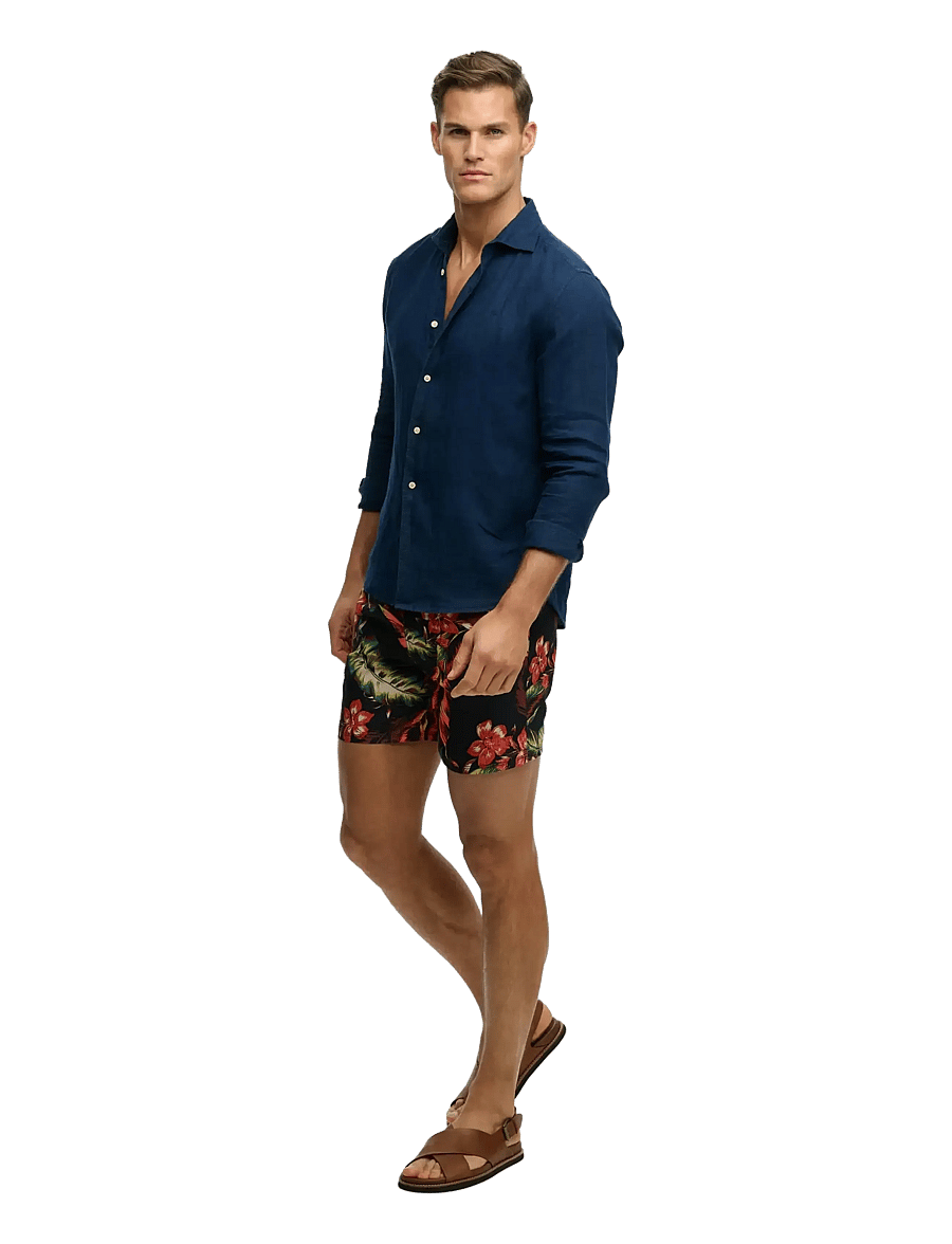 Superdry - HAWAIIAN PRINT 16 SWIM SHORT - shorts de bain - cuban nights black - 4