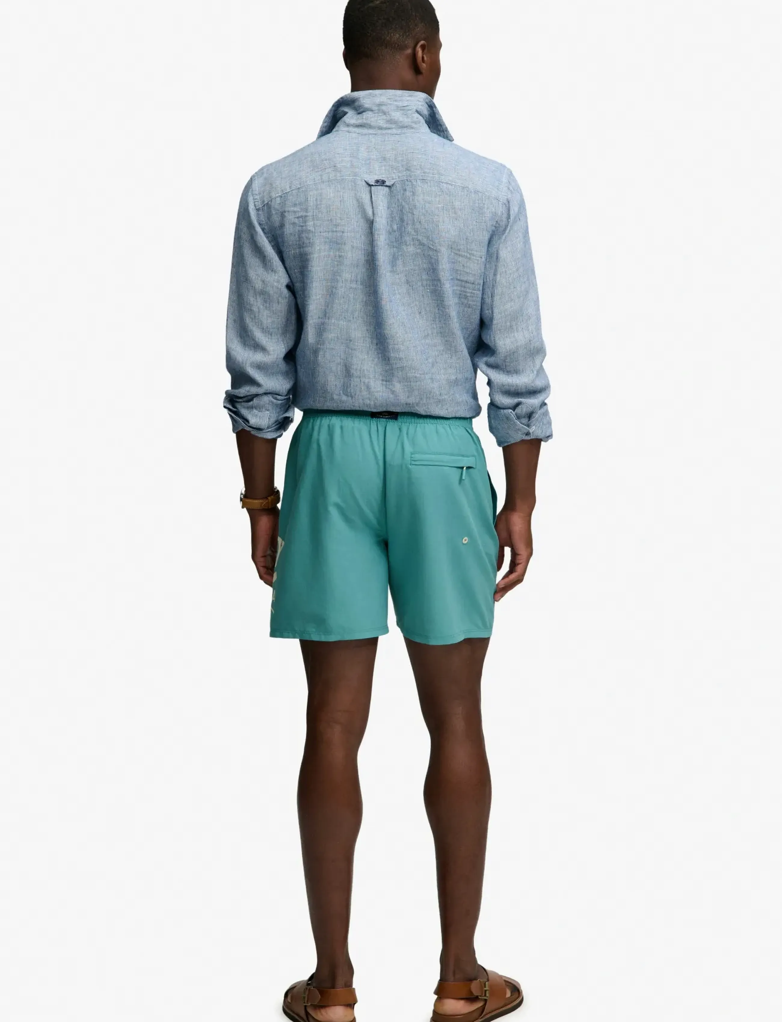 Superdry PRINTED LOGO 16 SWIM SHORT - Kleidung - TEAL / blue