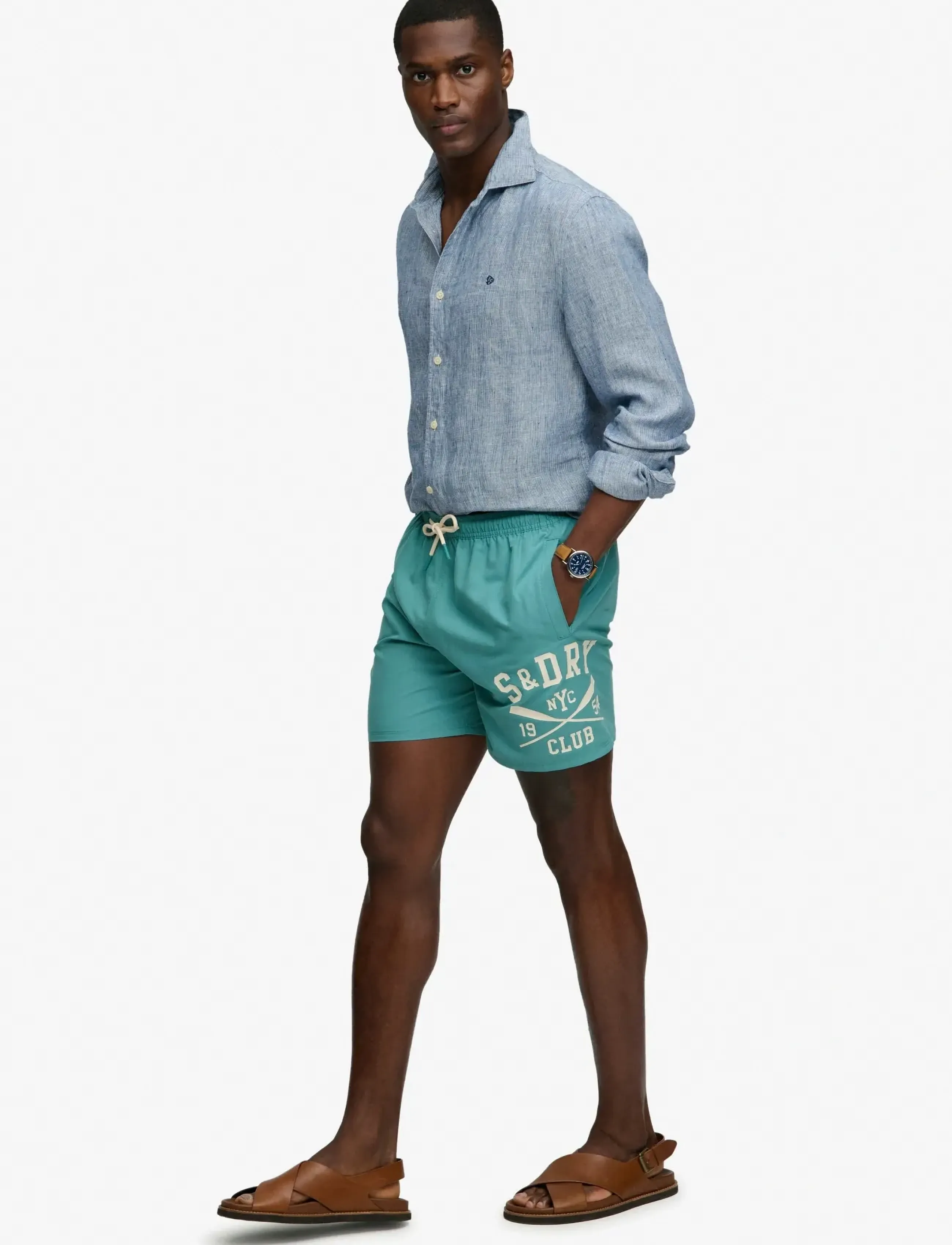 Superdry Printed Logo 16 Swim Short badbyxor herr – bild 7