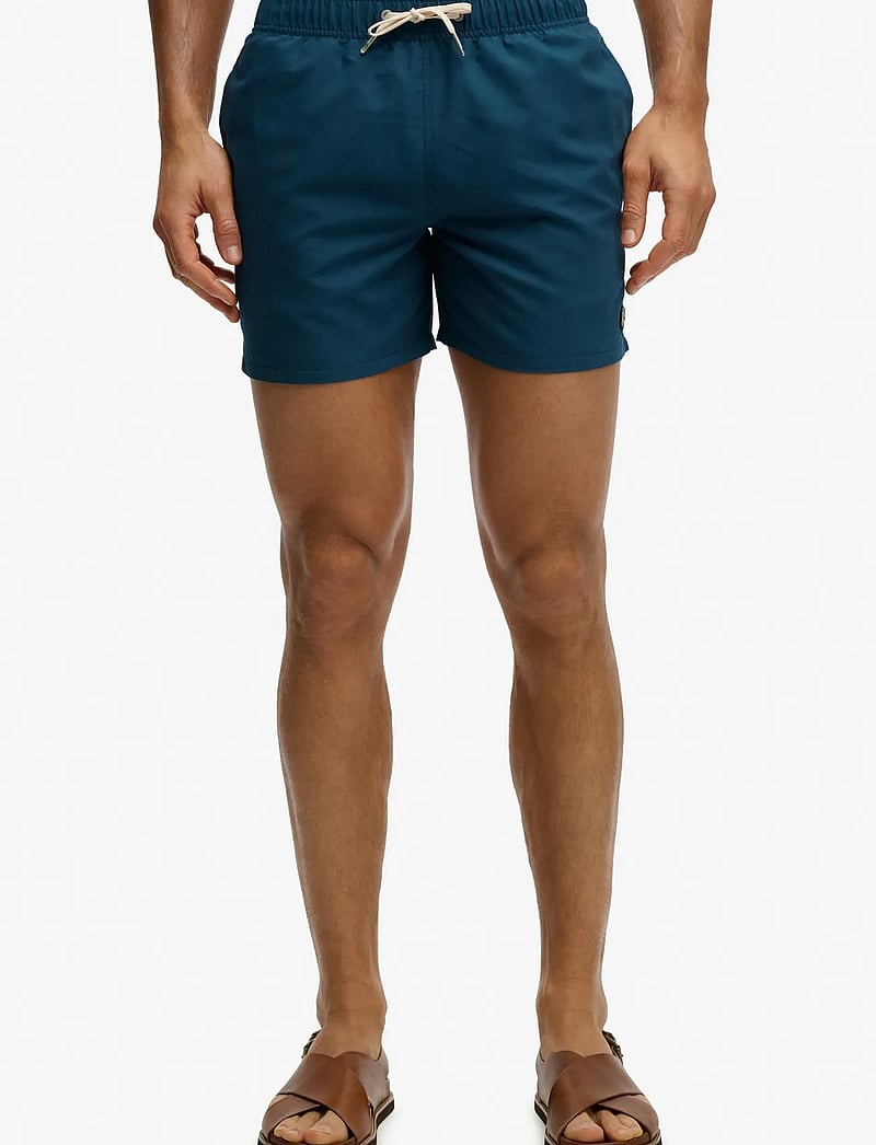 Superdry - EMBROIDERED LOGO 15 SWIM SHORT - badeshorts - blue bottle - 0
