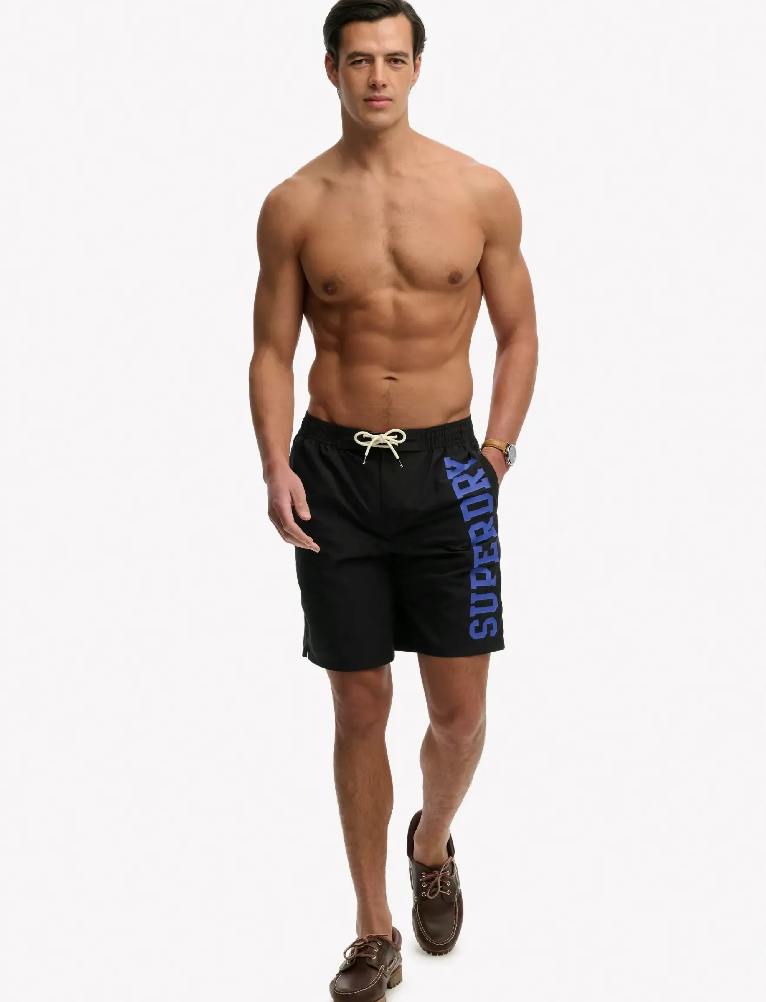 Superdry - LOGO 19 BOARDSHORT - lühikesed ujumispüksid - black - 5