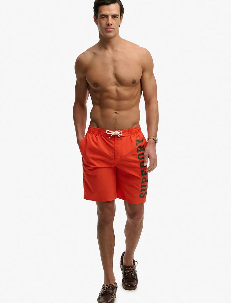 Superdry - LOGO 19 BOARDSHORT - badebukser - bold orange - 5