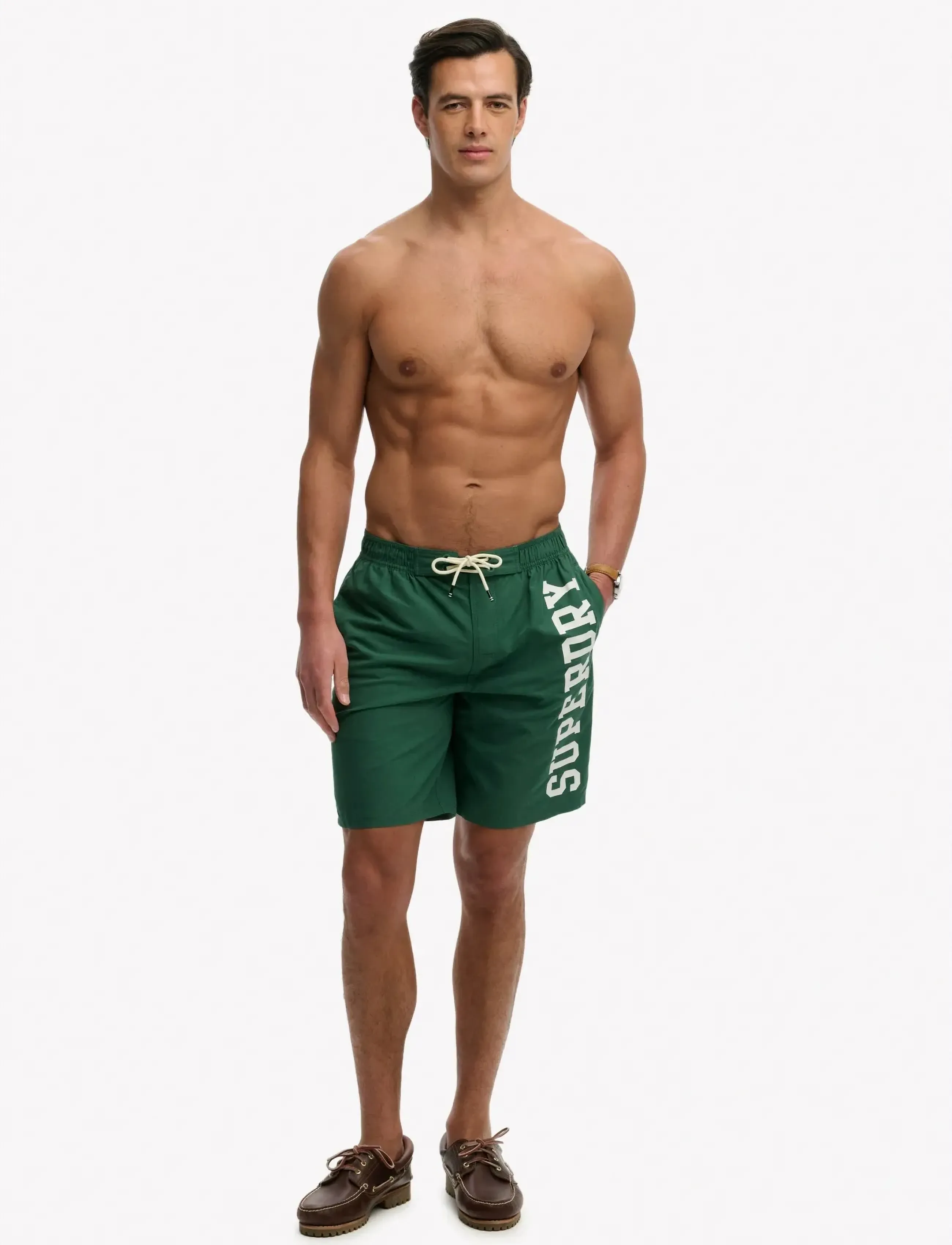 Superdry - LOGO 19 BOARDSHORT - swim shorts - hunter green - 5