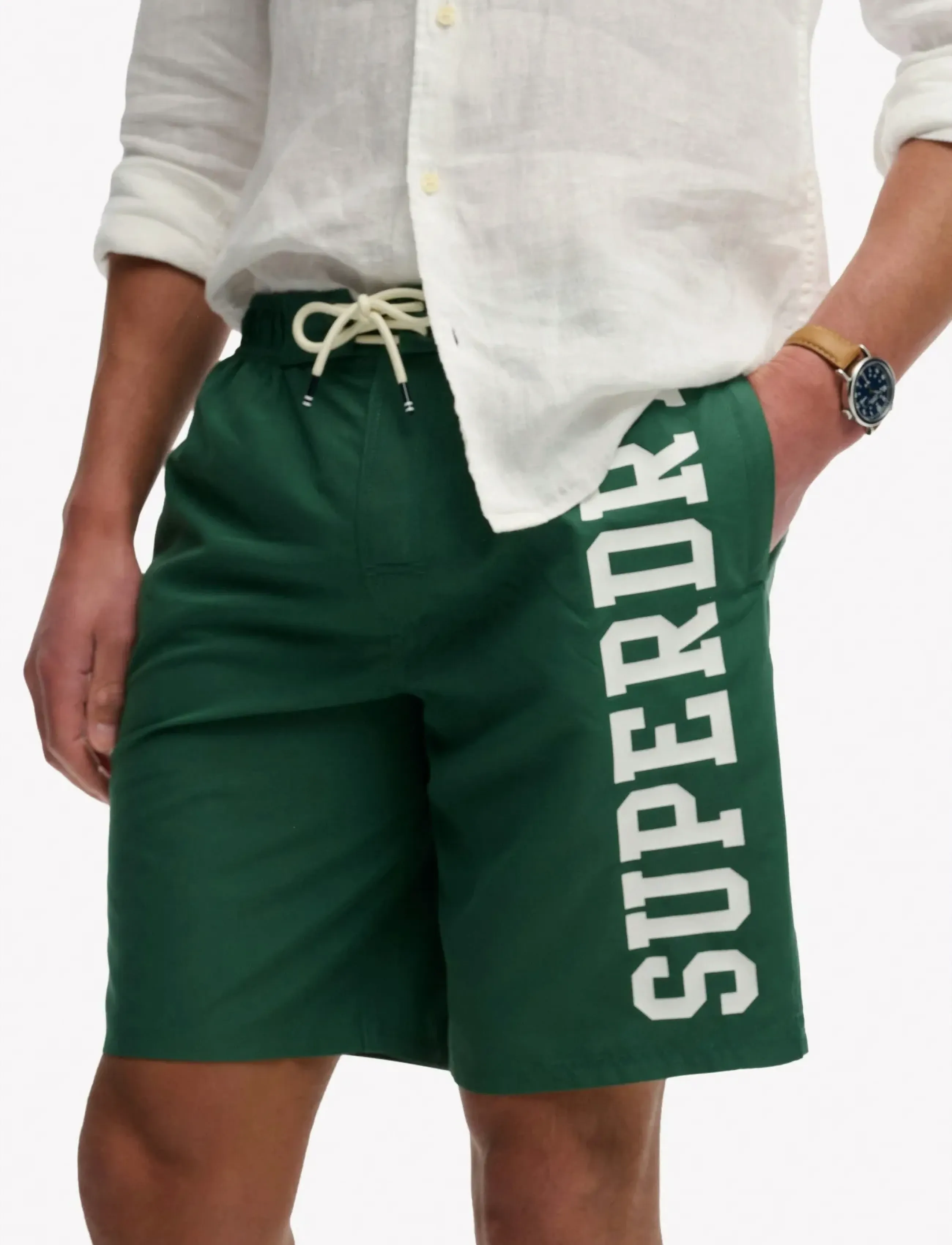 Superdry LOGO 19 BOARDSHORT - Tänavastiil - HUNTER GREEN / green