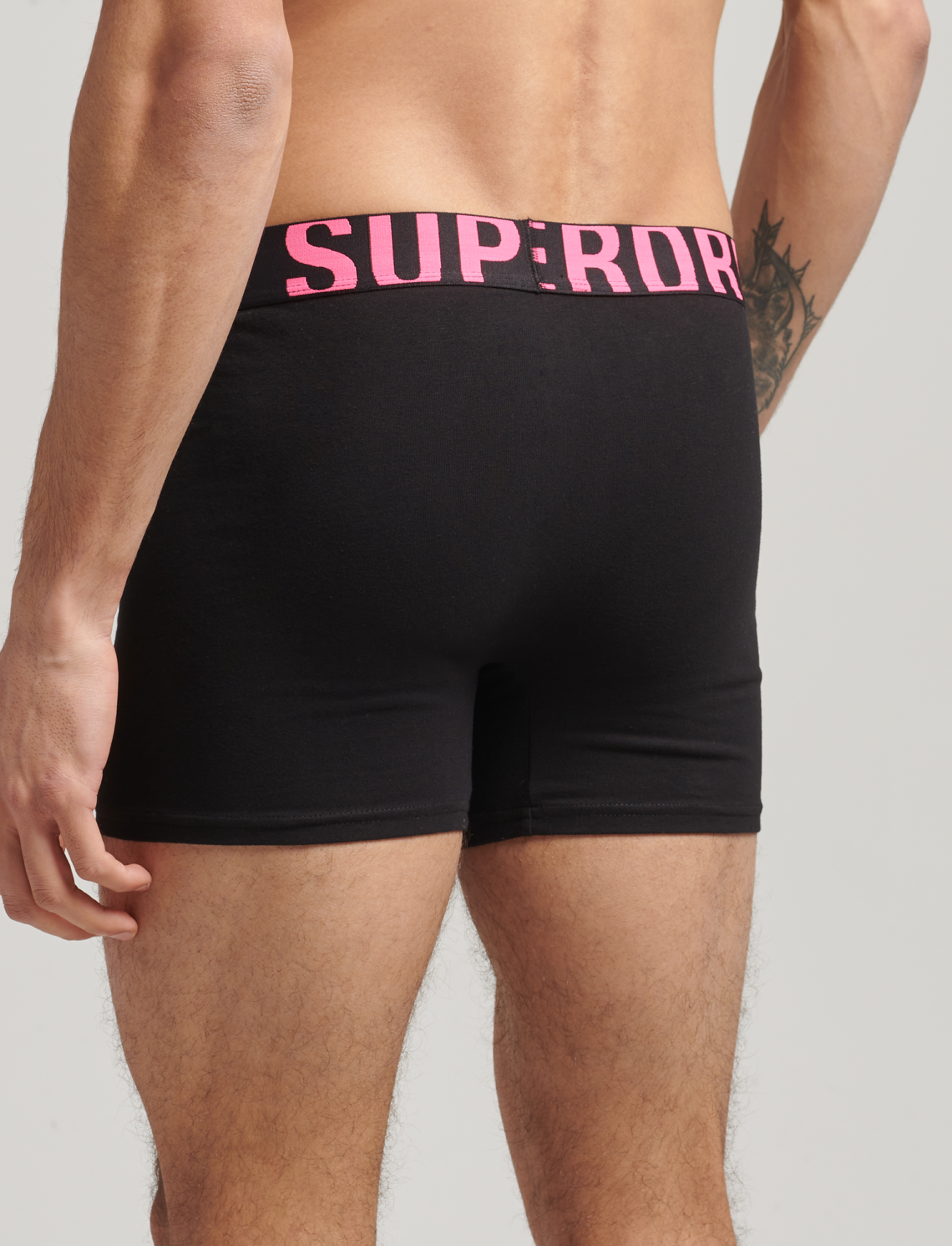 Superdry - BOXER DUAL LOGO DOUBLE PACK - black/black fluro - 3