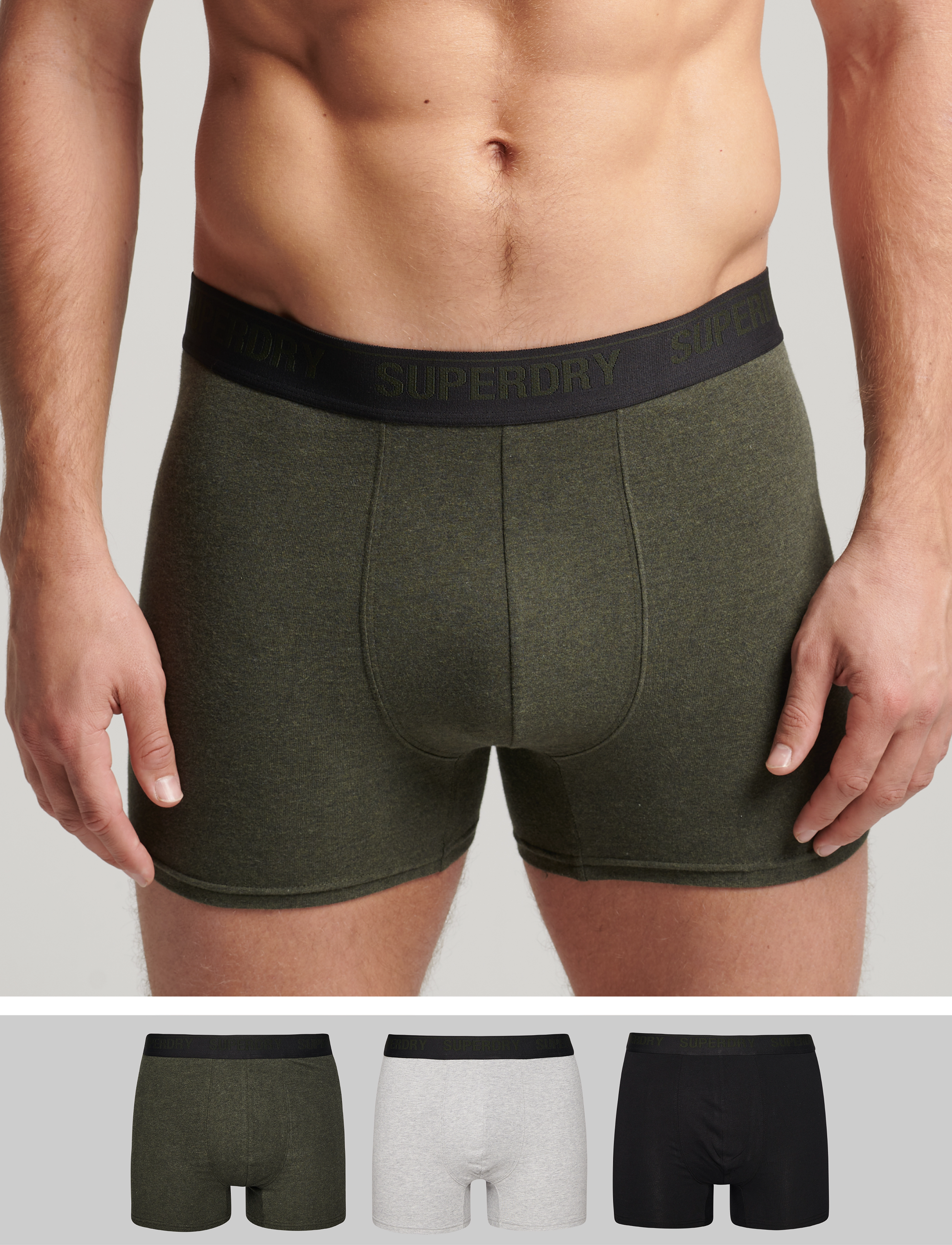 Superdry - BOXER MULTI TRIPLE PACK - black/olive/grey - 1
