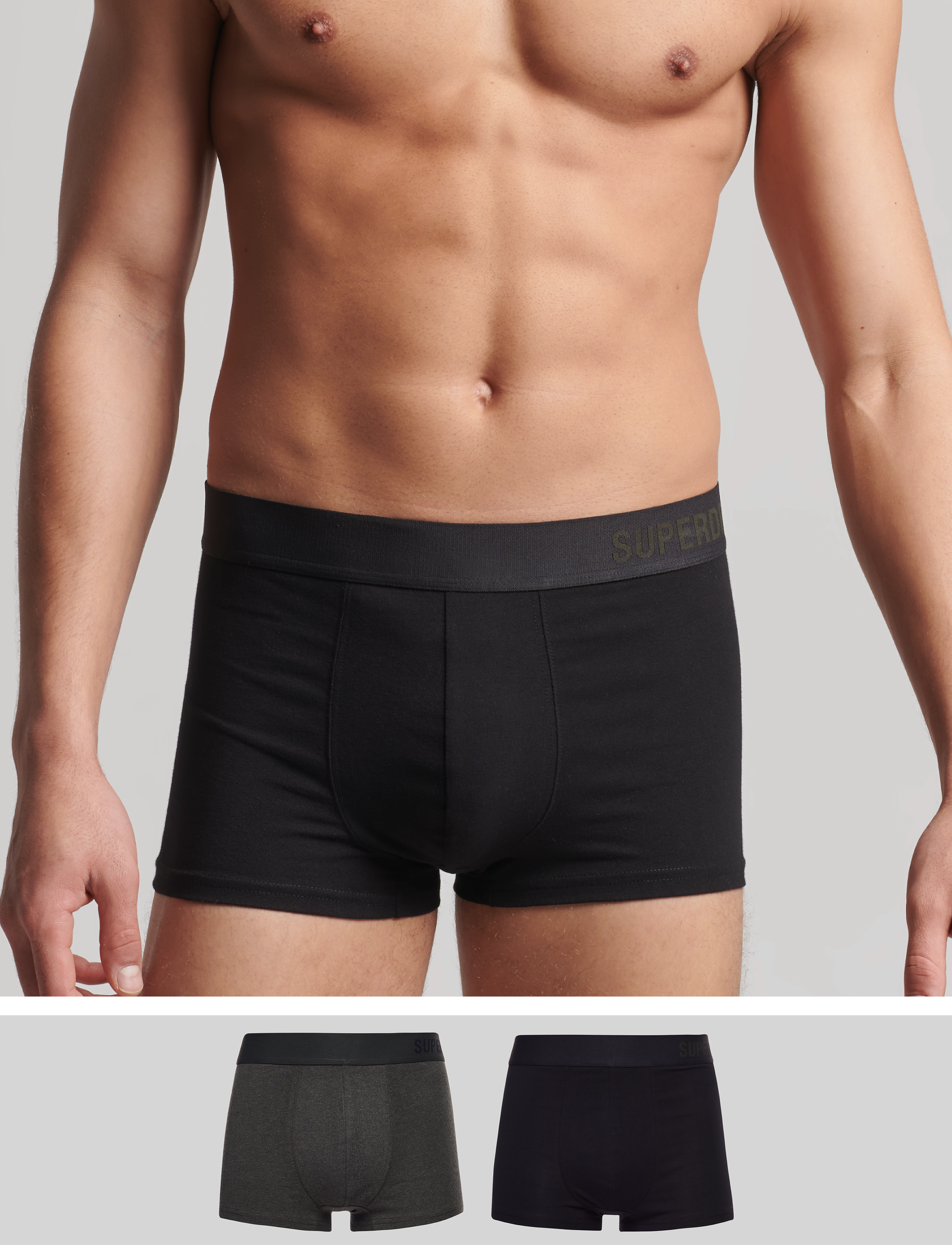 Superdry - TRUNK OFFSET DOUBLE PACK - black/olive - 1