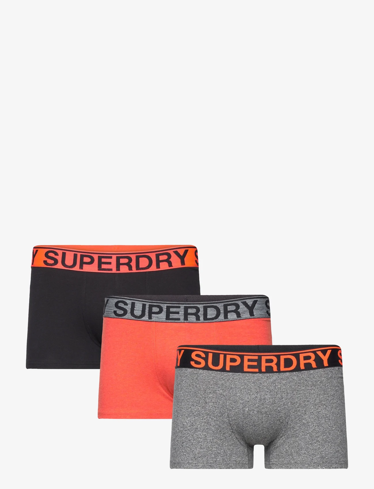 Superdry - TRUNK TRIPLE PACK - boxer briefs - karst mega black/black/bright orange marl - 0