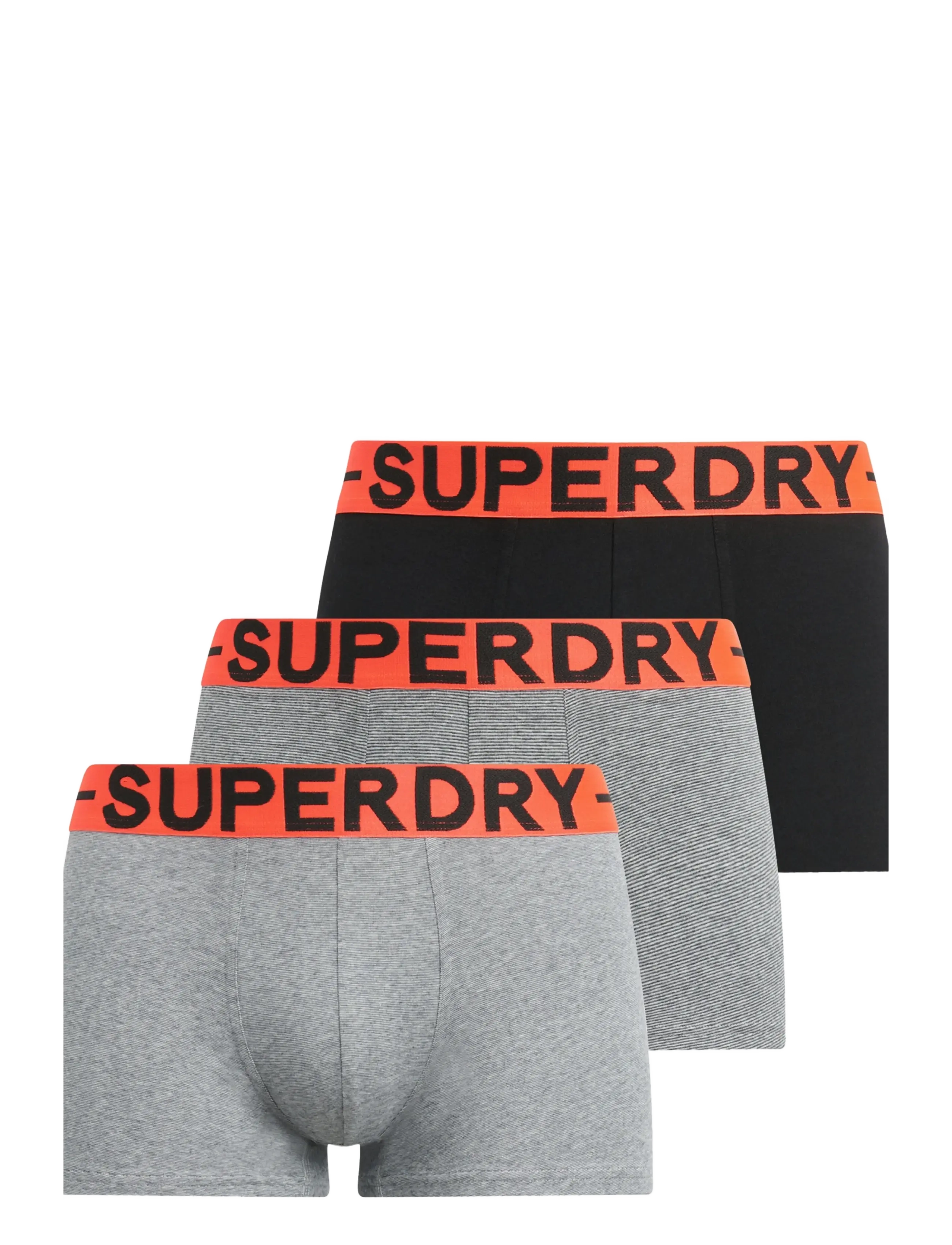 Superdry TRUNK TRIPLE PACK - Underbukser - ATH GREY FEEDER/BLK STRIPE/BLK / grey
