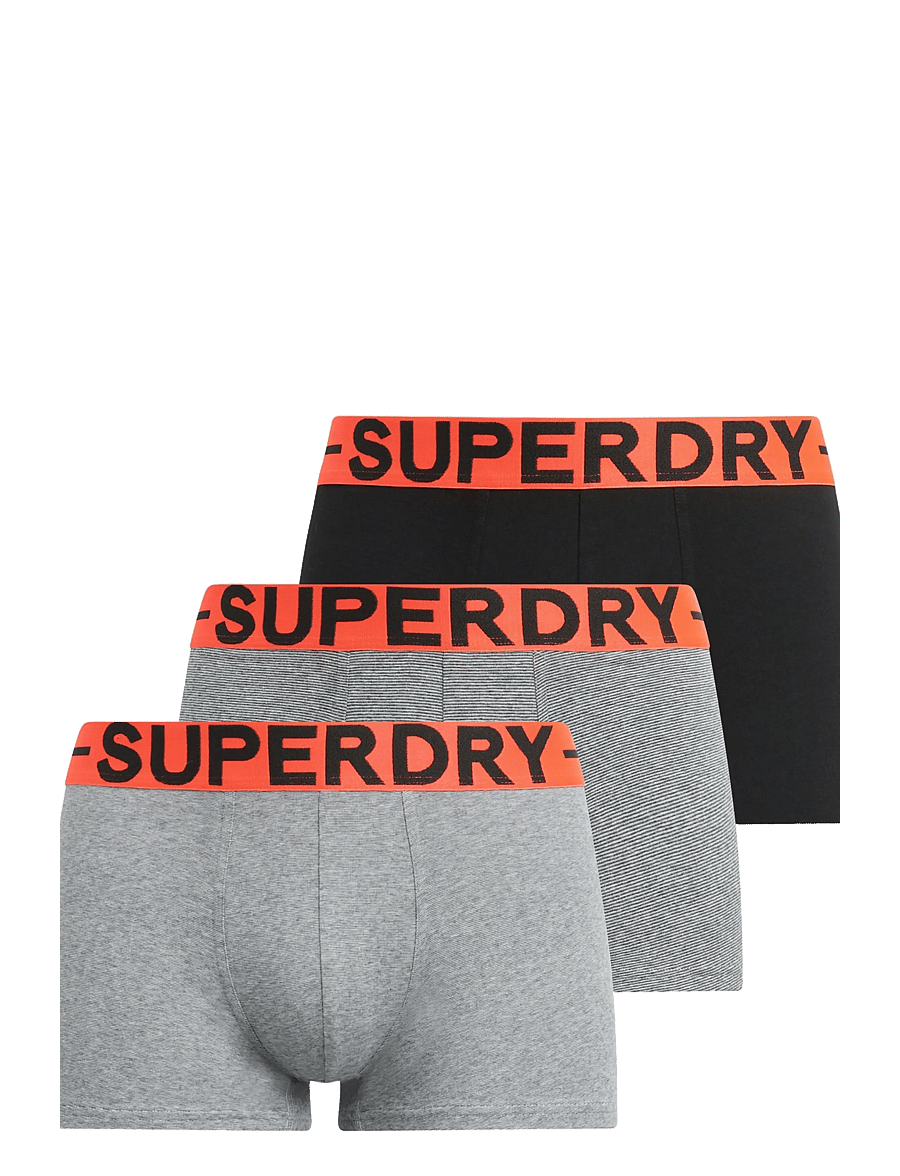 Superdry - TRUNK TRIPLE PACK - boxershorts - ath grey feeder/blk stripe/blk - 1