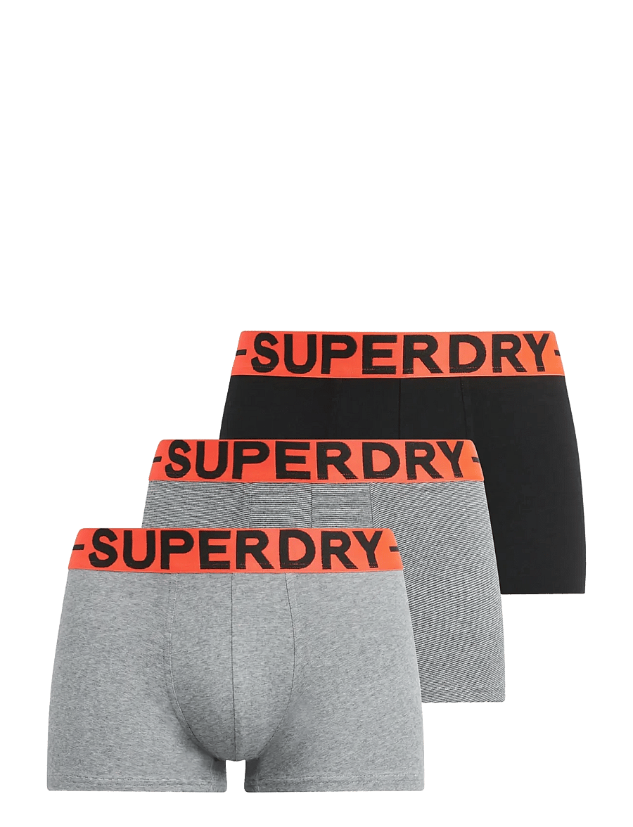 Superdry - TRUNK TRIPLE PACK - boxershorts - ath grey feeder/blk stripe/blk - 2
