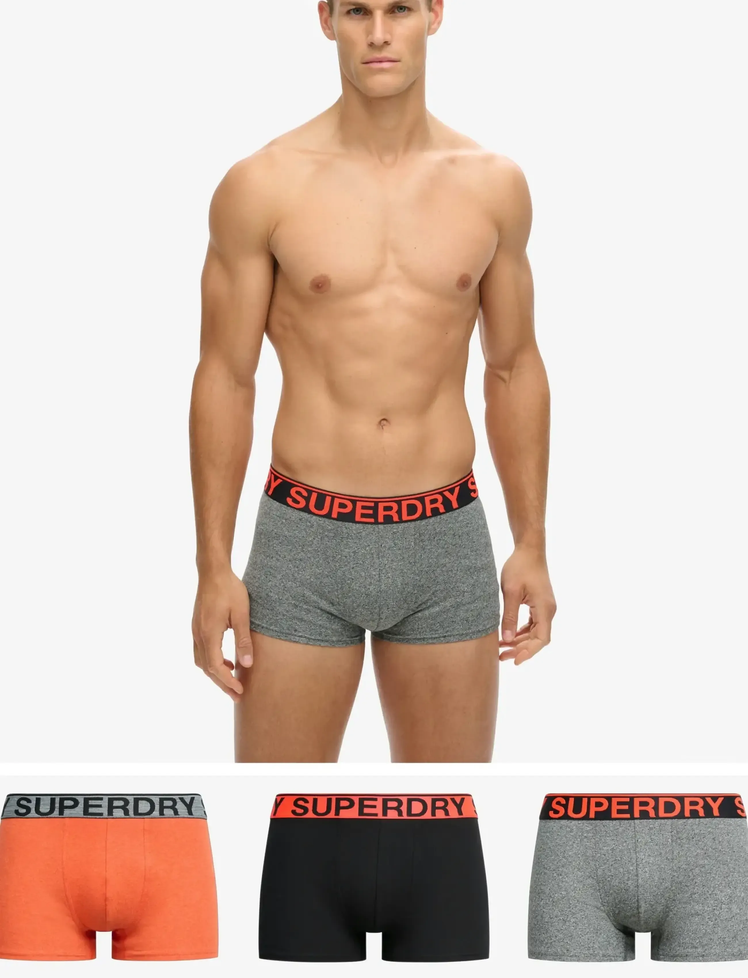 Superdry Trunk Triple Pack, Herren, Trunk Multipack, Schwarz, Gr.M