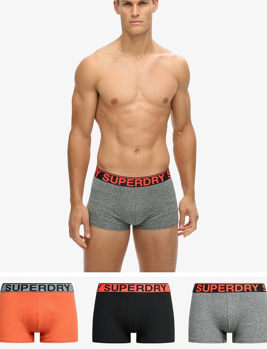 Superdry - TRUNK TRIPLE PACK - unterhosen im multipack - karst mega blck/blck/ornge mrl - 0