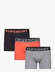 Superdry - BOXER TRIPLE PACK - boxer briefs - black/bright orange marl/noos grey marl - 0