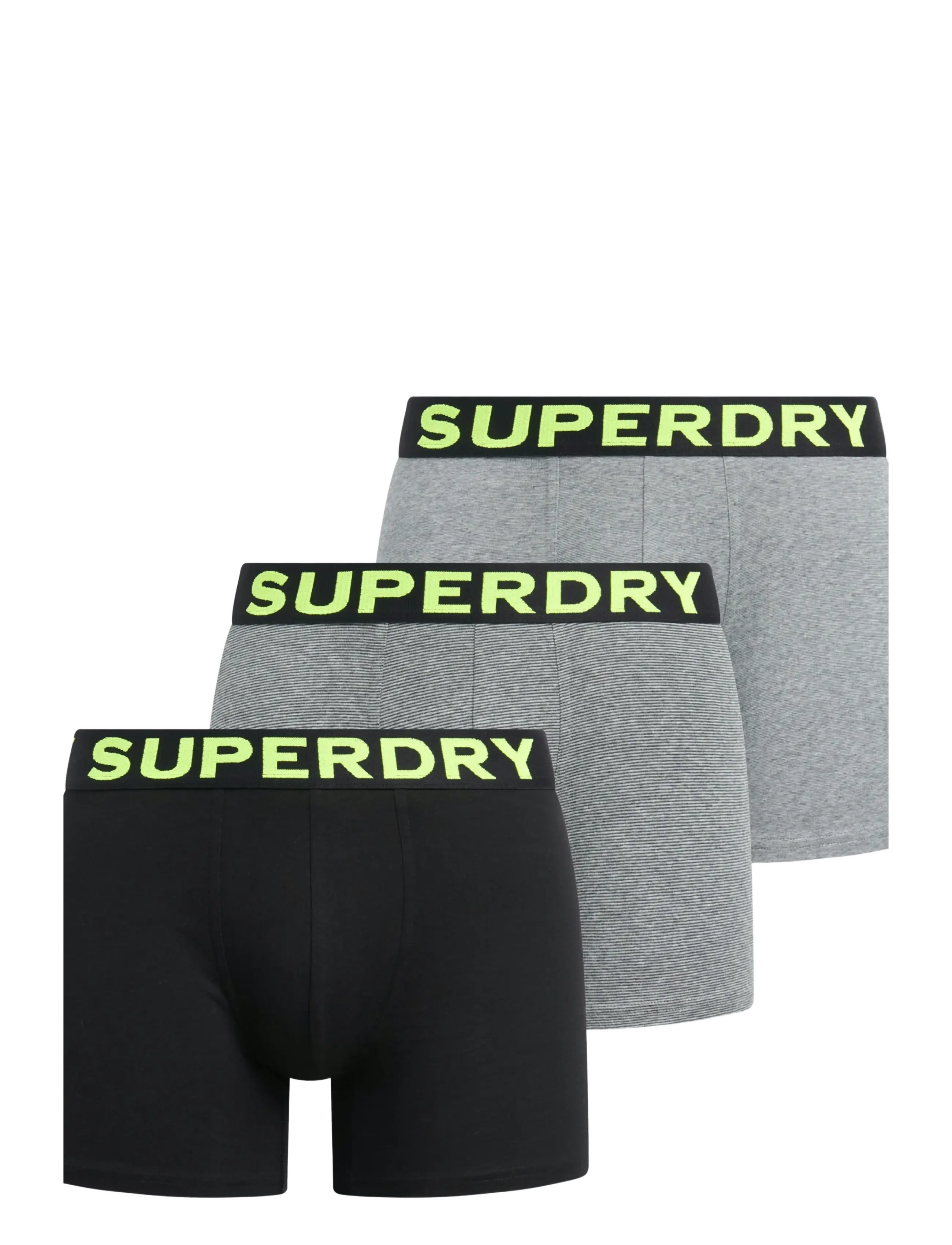 Superdry BOXER TRIPLE PACK - Underbukser - ATH GREY FEEDER/BLK STRIPE/BLK / grey