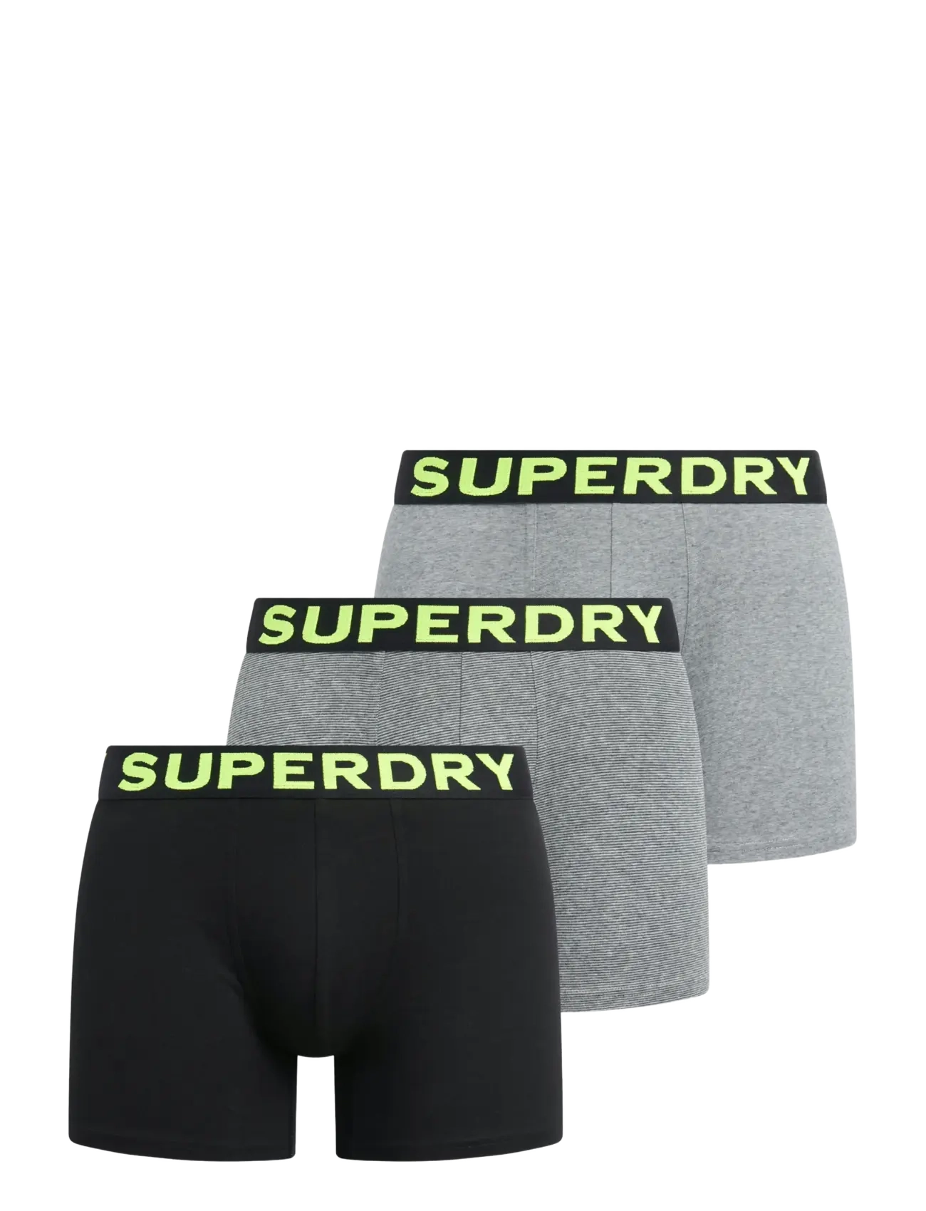 Superdry - BOXER TRIPLE PACK - trunks - ath grey feeder/blk stripe/blk - 3