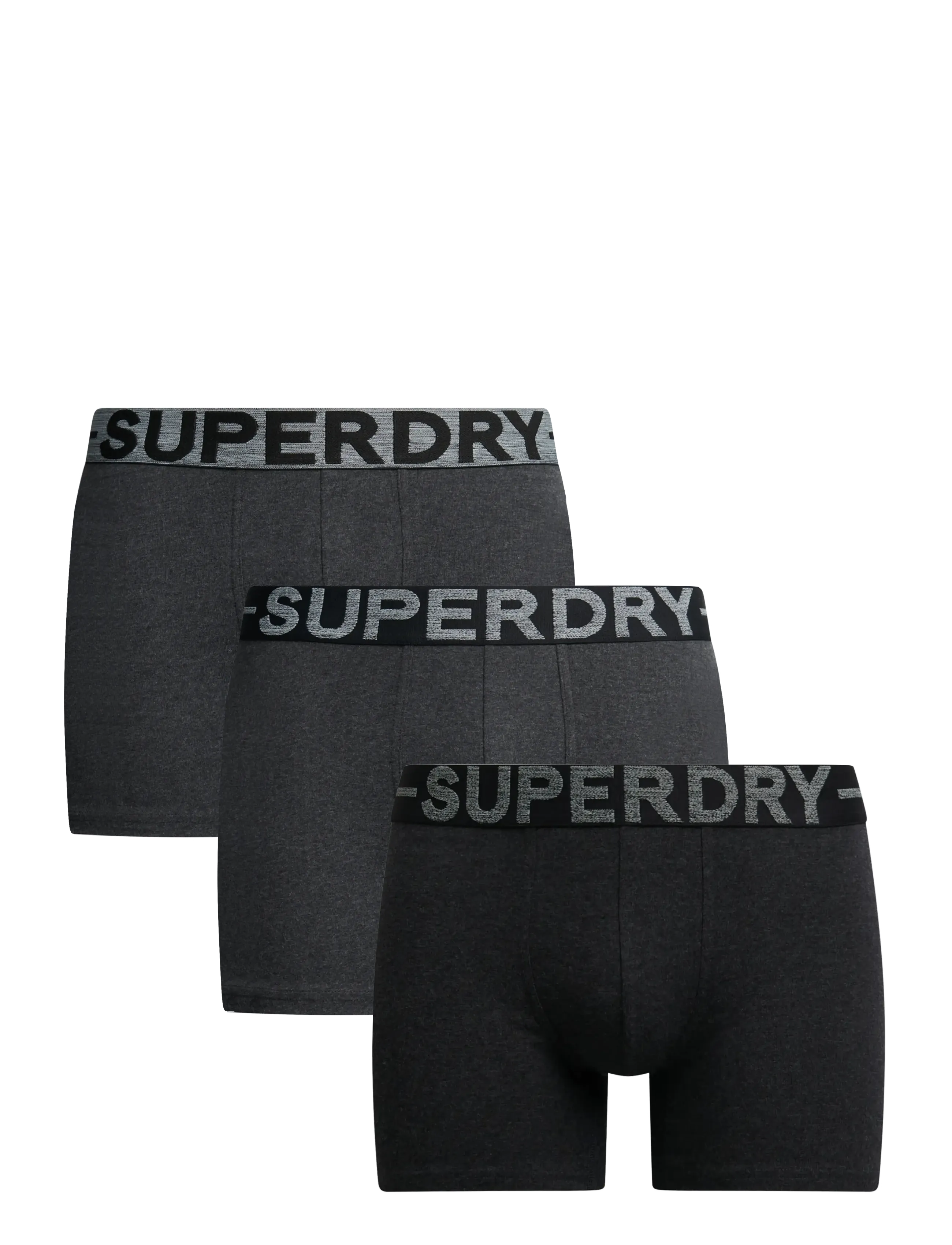 Superdry BOXER TRIPLE PACK - Underwear - RAVEN BLACK MARL / grey