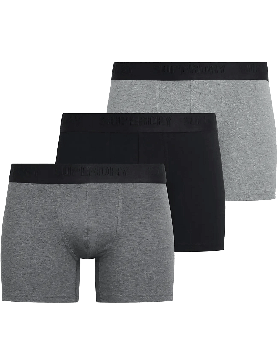 Superdry - BOXER TRIPLE PACK - multipakk aluspüksid - black/charcoal/grey - 0