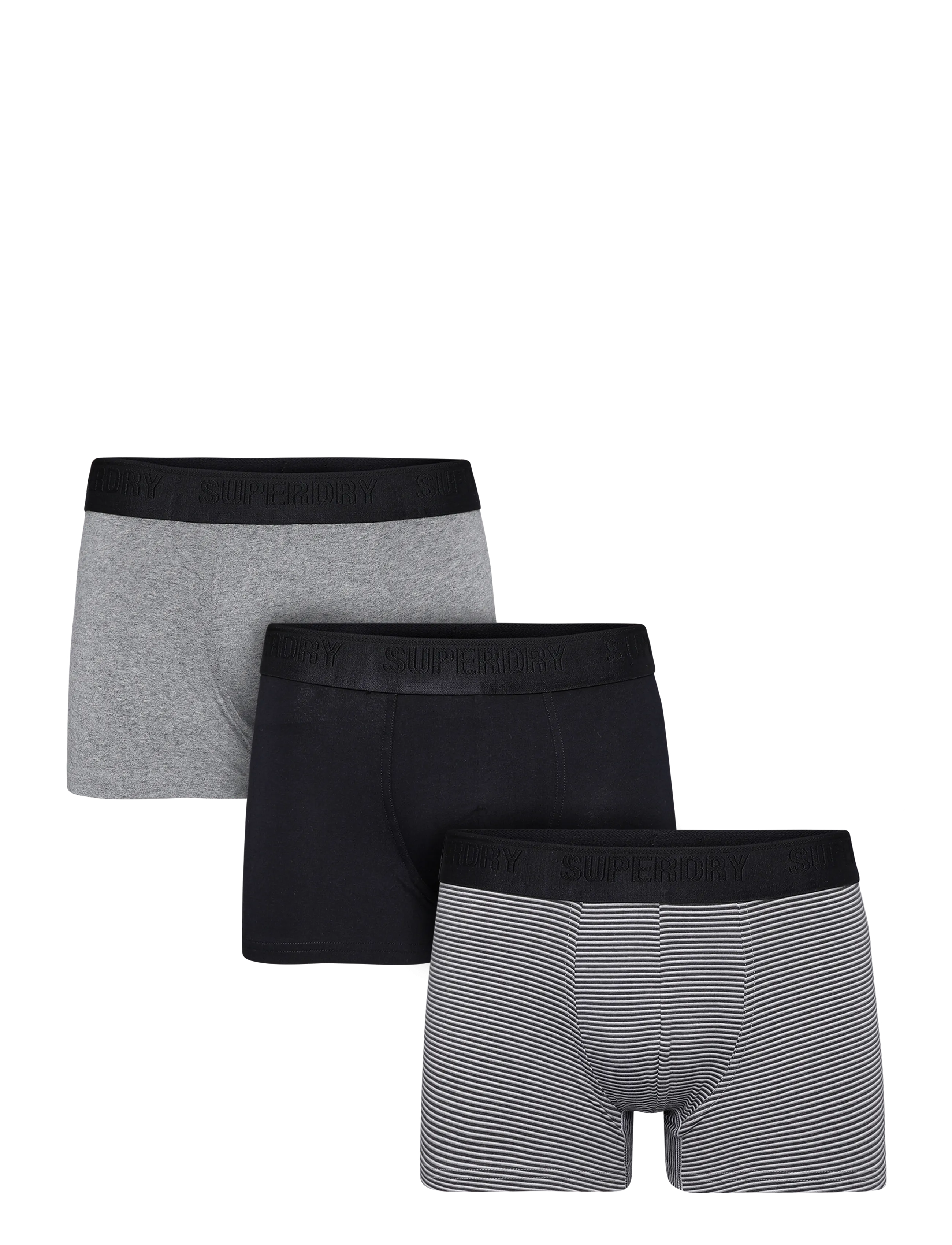 Superdry - TRUNK TRIPLE PACK - bokserid - black/black strpe/noos gry mrl - 1