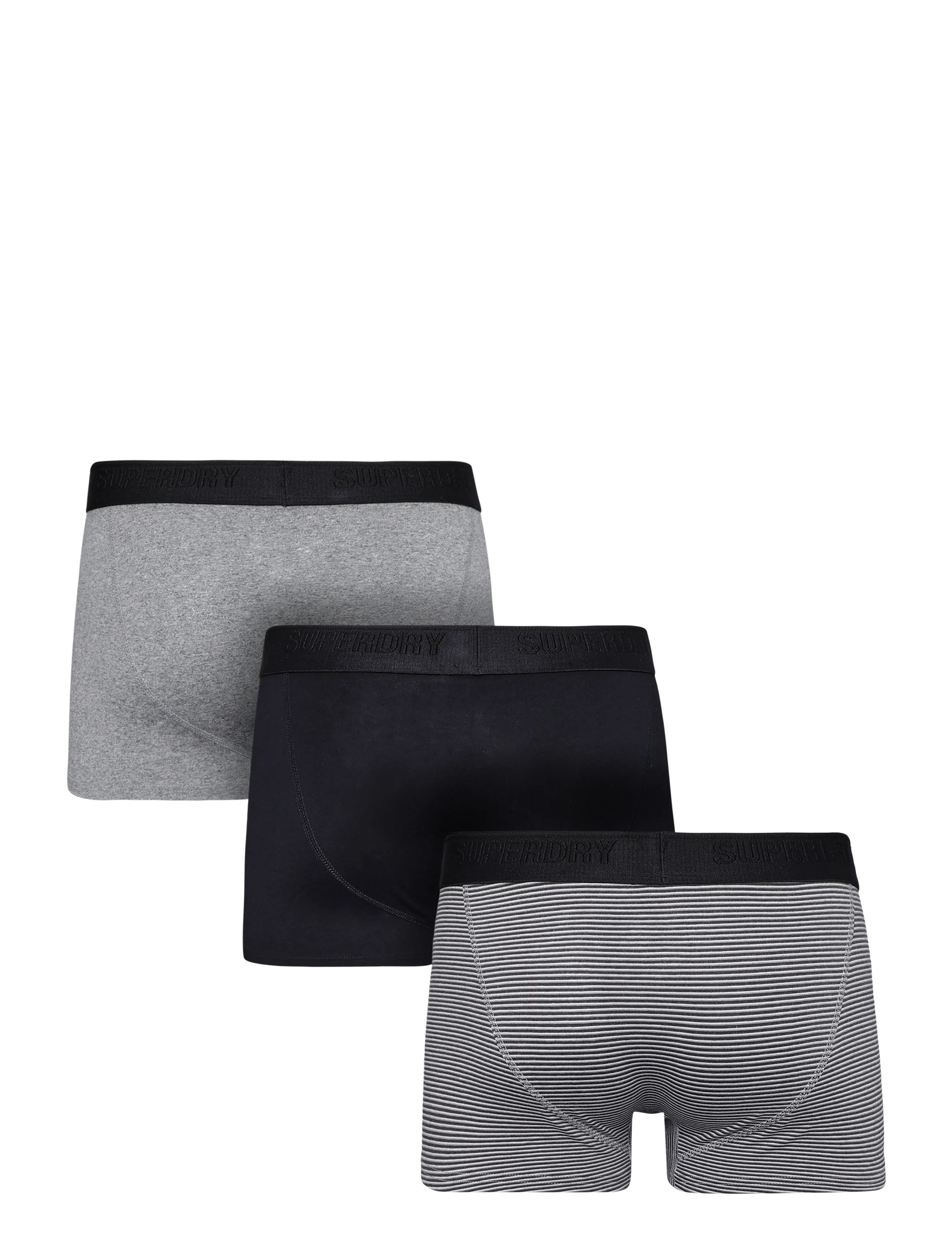 Superdry - TRUNK TRIPLE PACK - bokserid - black/black strpe/noos gry mrl - 2