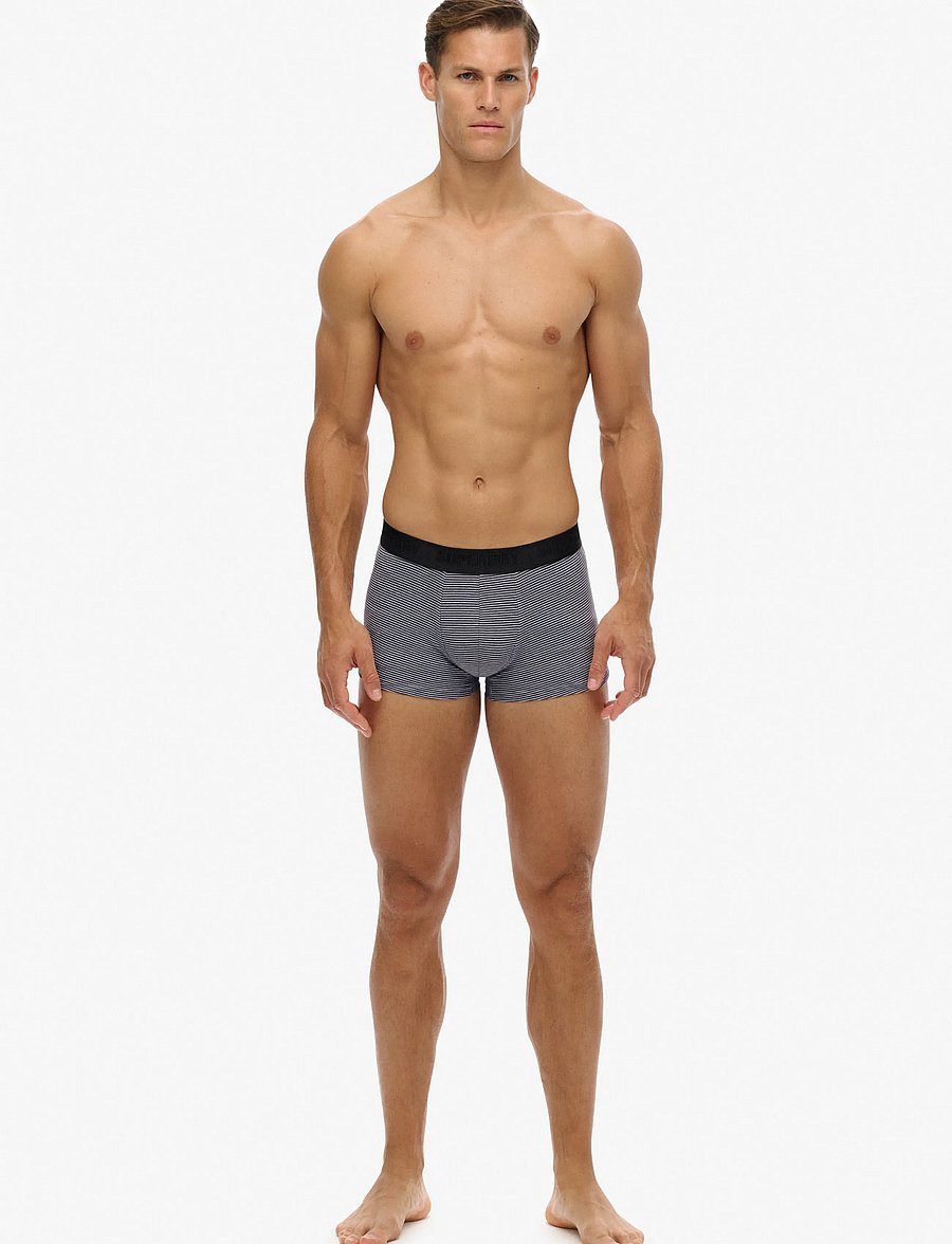 Superdry - TRUNK TRIPLE PACK - bokserid - black/black strpe/noos gry mrl - 3