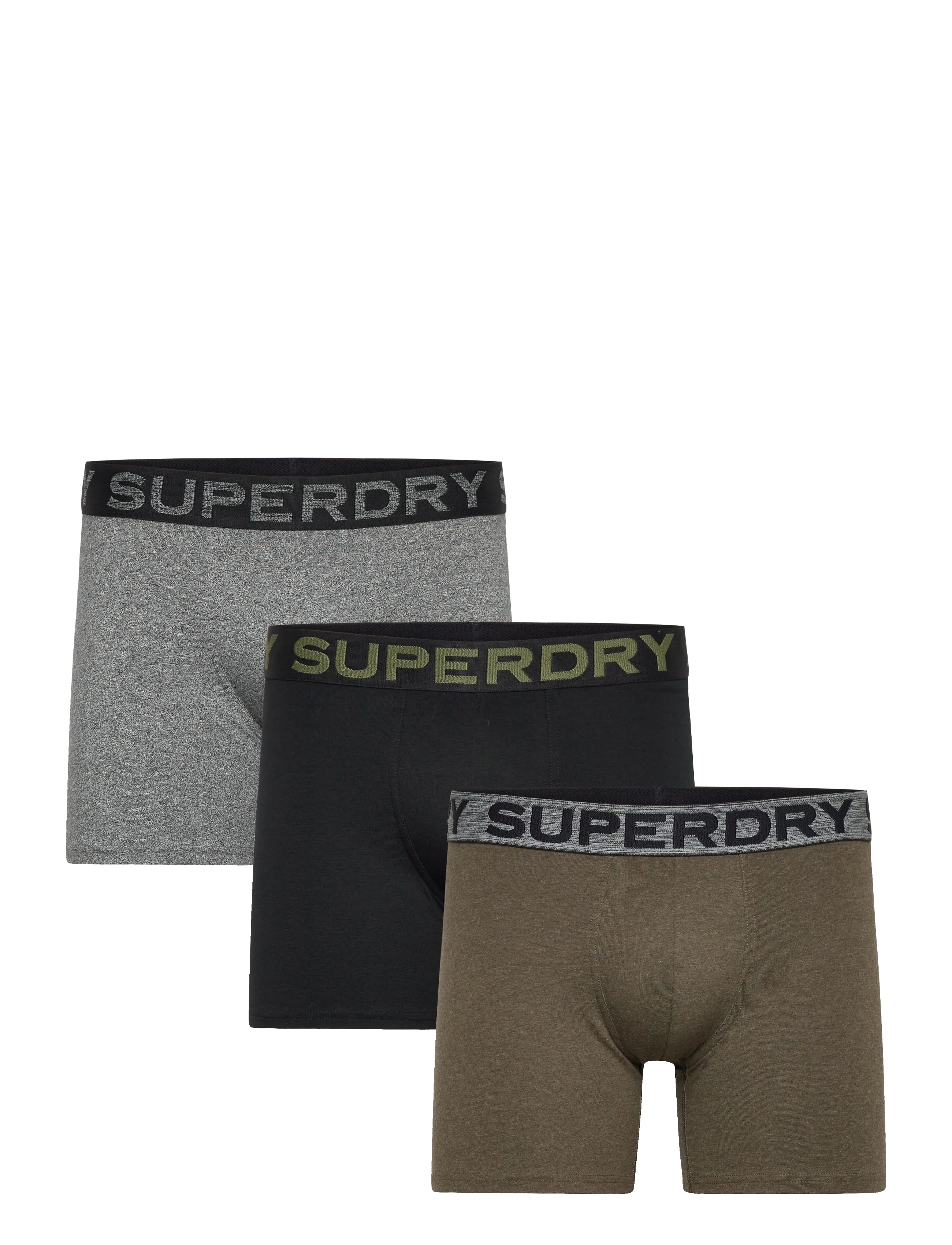 Superdry BOXER TRIPLE PACK - Unterhosen - BLACK/KHAKI/GREY / multi