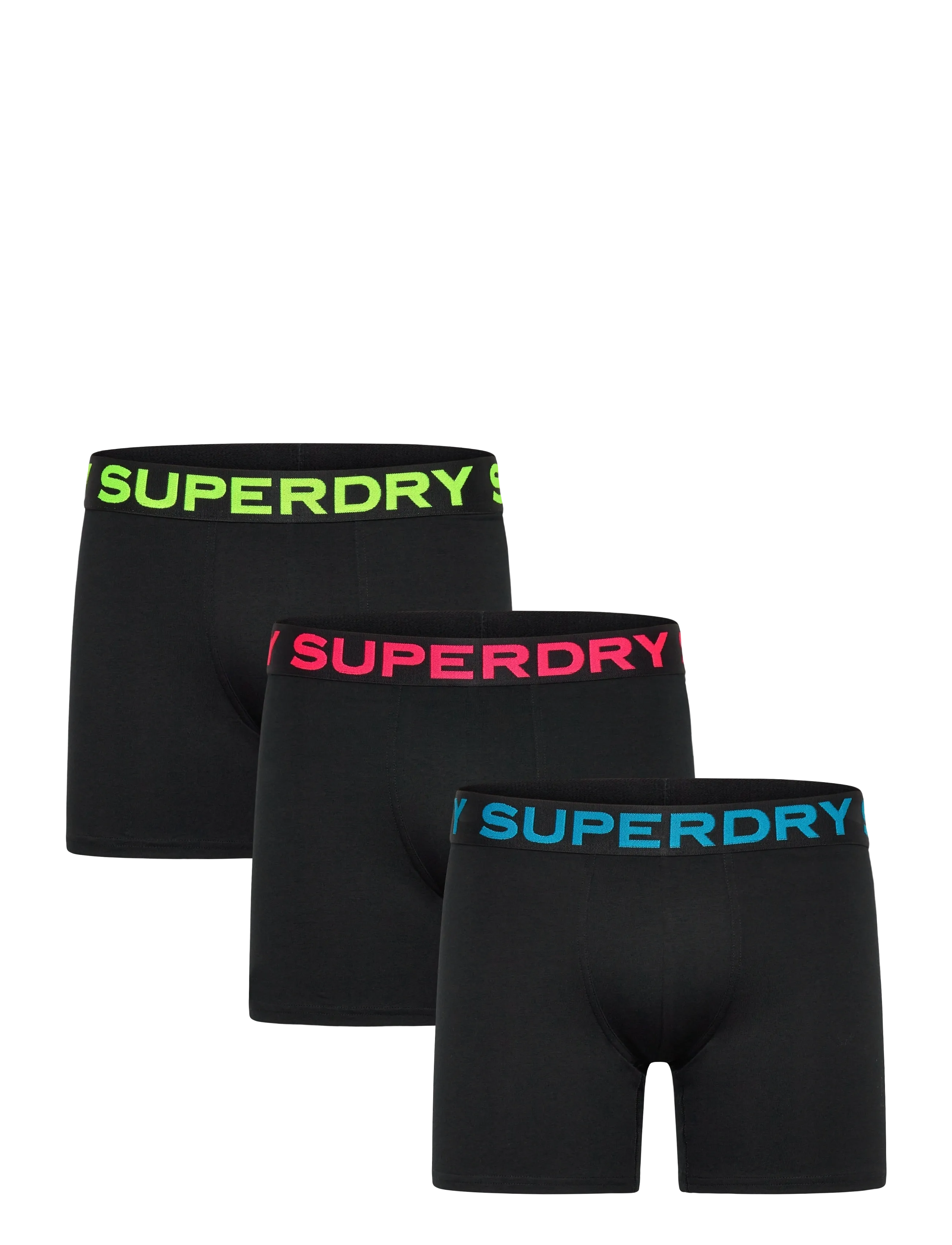 Superdry BOXER TRIPLE PACK - Underwear - BLACK/NEON / black