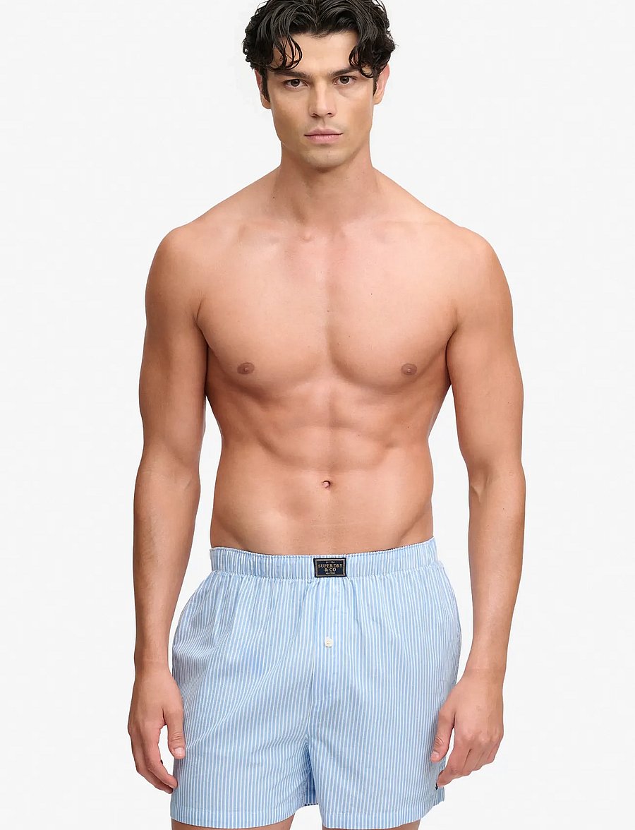 Superdry - COTTON BOXER SHORT - boxershorts - chalk blue stripe - 0