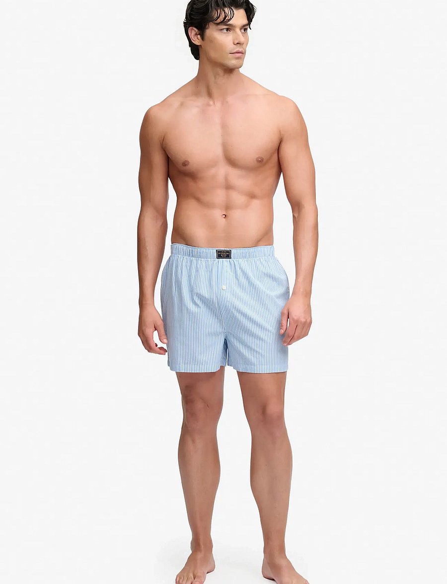 Superdry - COTTON BOXER SHORT - boxershorts - chalk blue stripe - 3