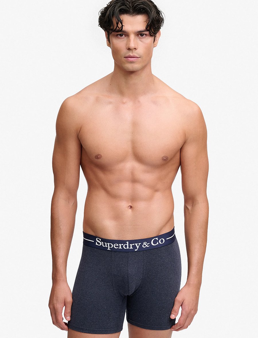 Superdry - SDRY & CO BOXER TRIPLE PACK - boxershorts - navy marl/indigo marl/bluegrit - 0