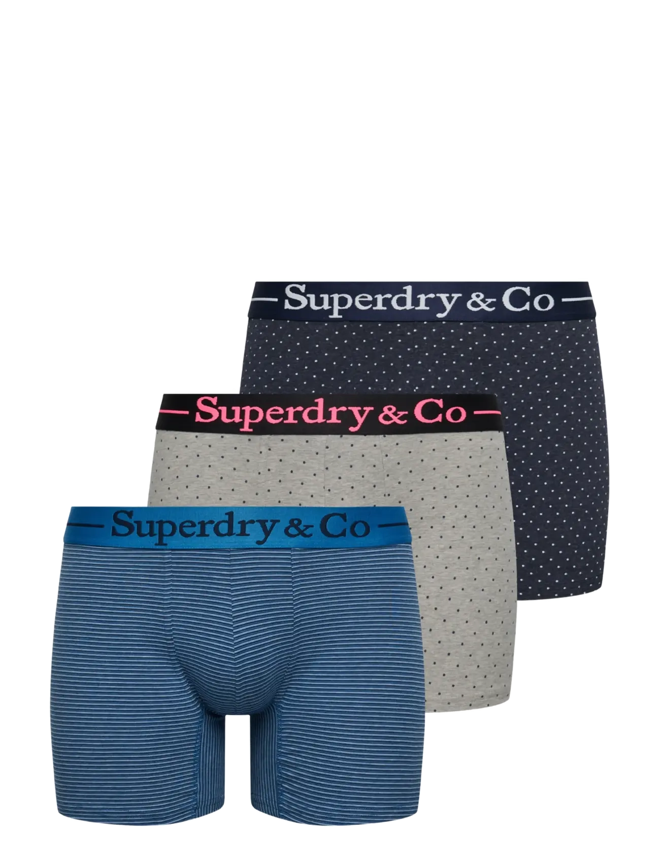 Superdry - SDRY & CO BOXER TRIPLE PACK - boxershorts - blue polka/stripe - 3