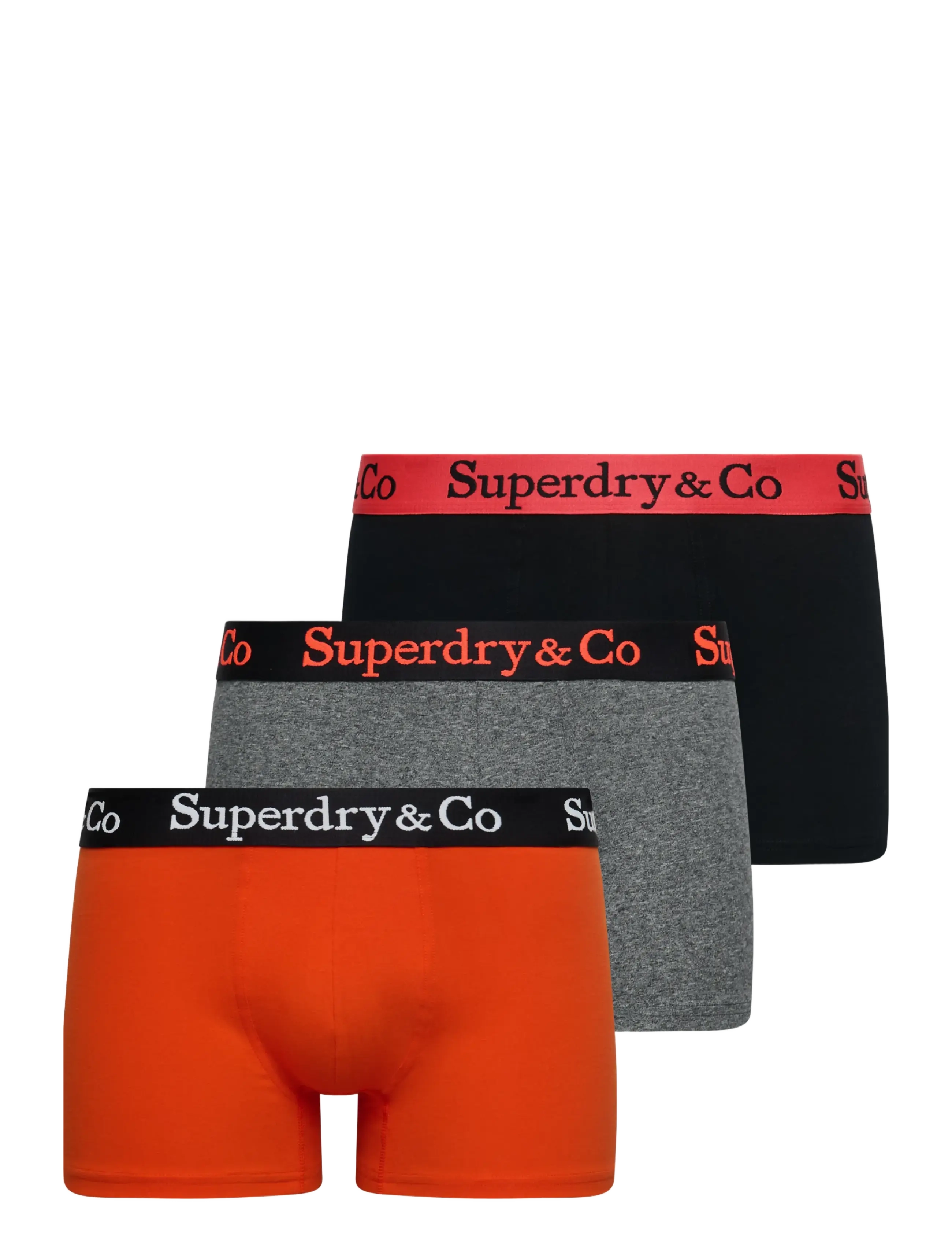 Superdry SDRY & CO TRUNK TRIPLE PACK - Unterhosen - BLACK/BOLD ORANGE/GREY GRIT / grey