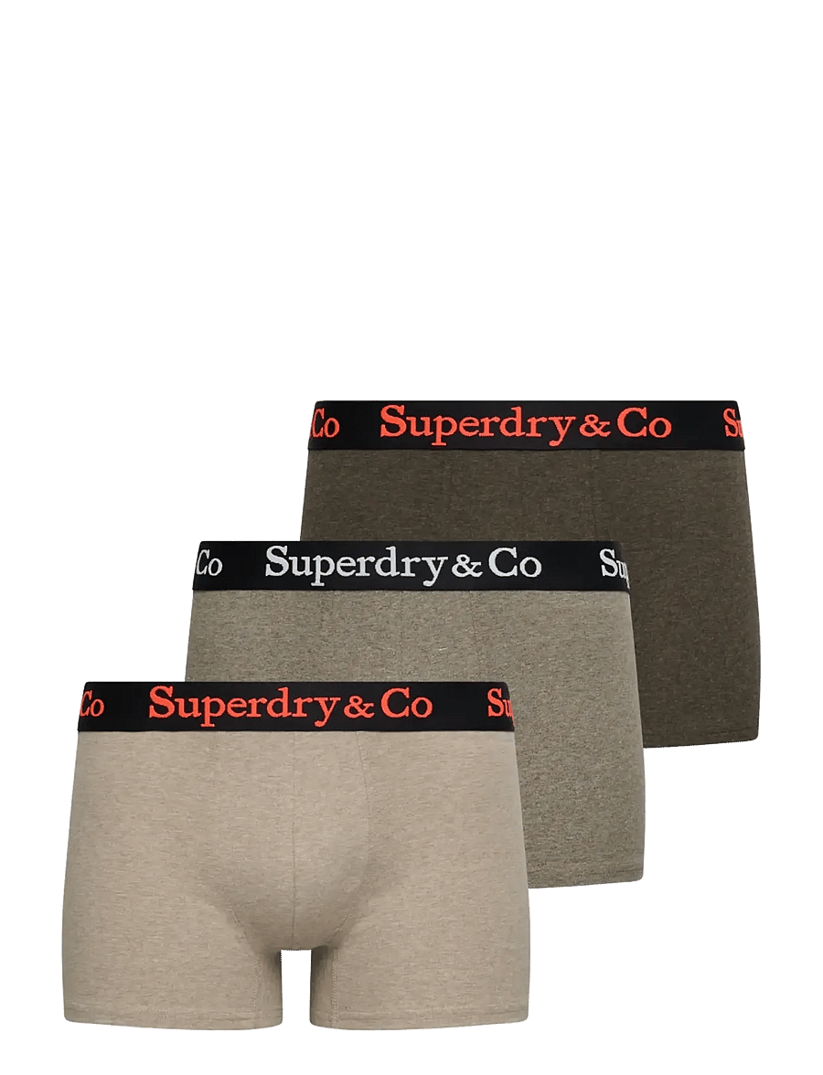 Superdry - SDRY & CO TRUNK TRIPLE PACK - boxershorts - brown marl/brown grit/tan marl - 1