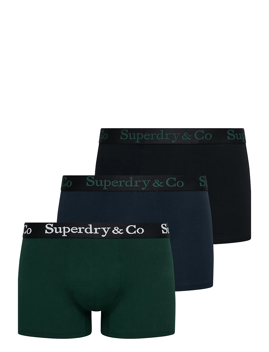 Superdry - SDRY & CO TRUNK TRIPLE PACK - bokserid - black/enamel green/navy - 1