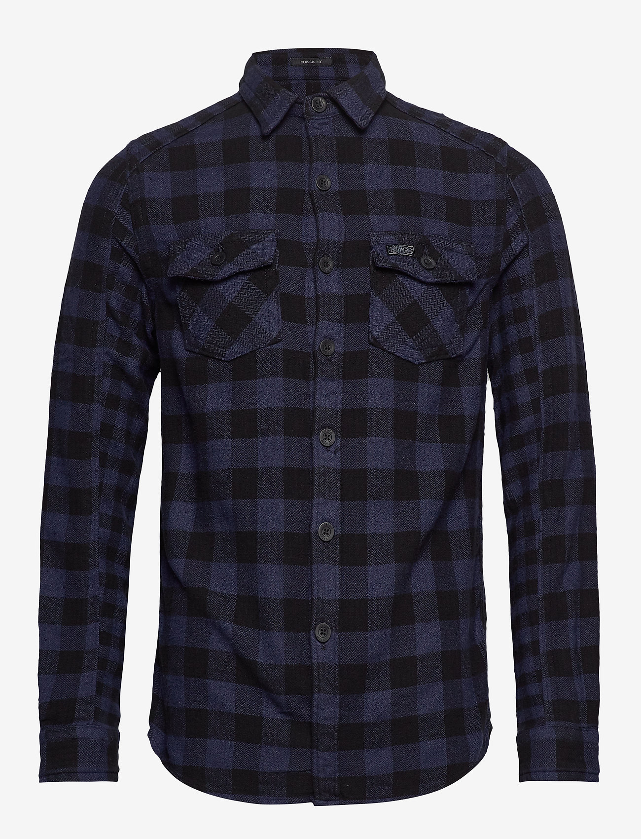 Superdry - BUFFALO FLANNEL L/S SHIRT - blue check - 0