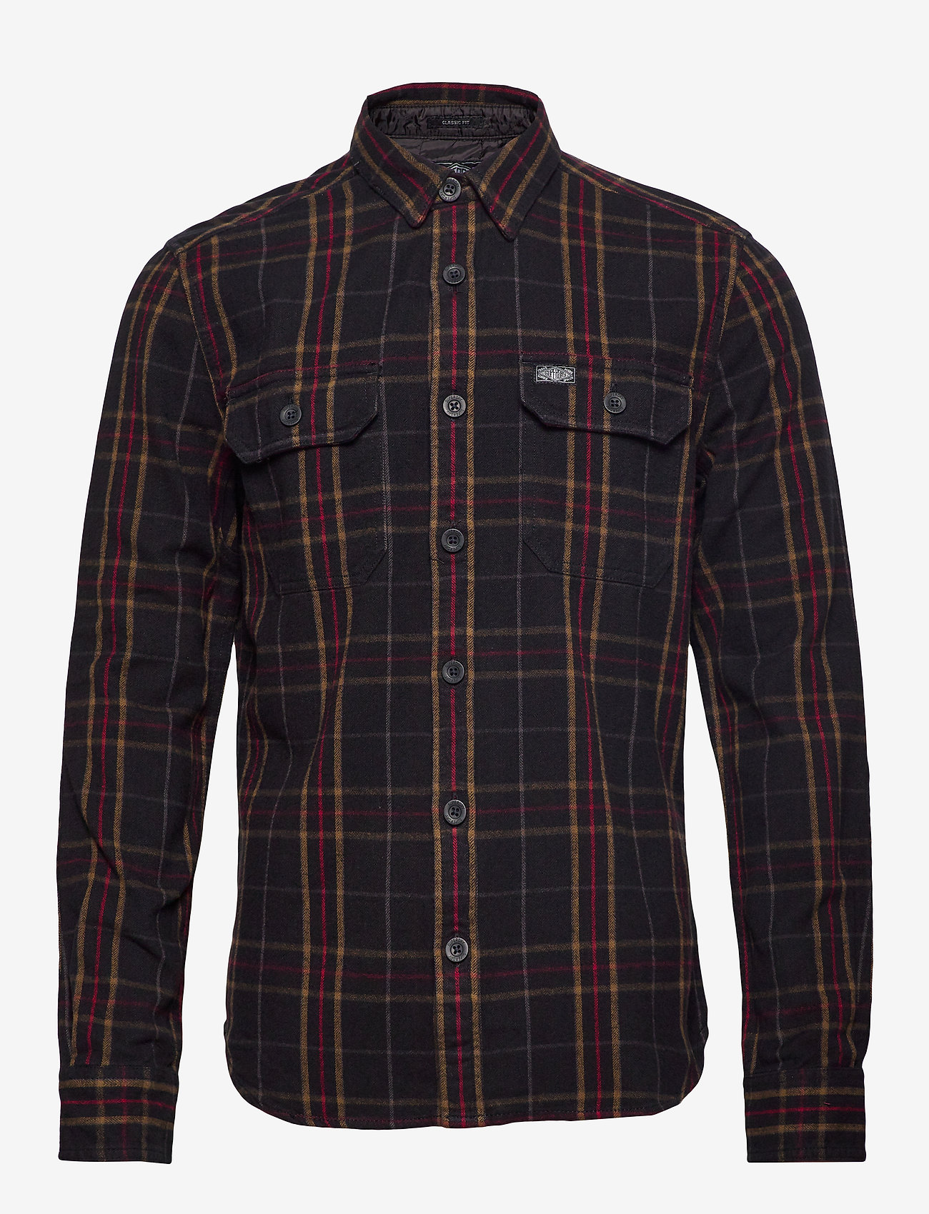 Superdry - MERCHANT MILLED L/S SHIRT - black check - 0