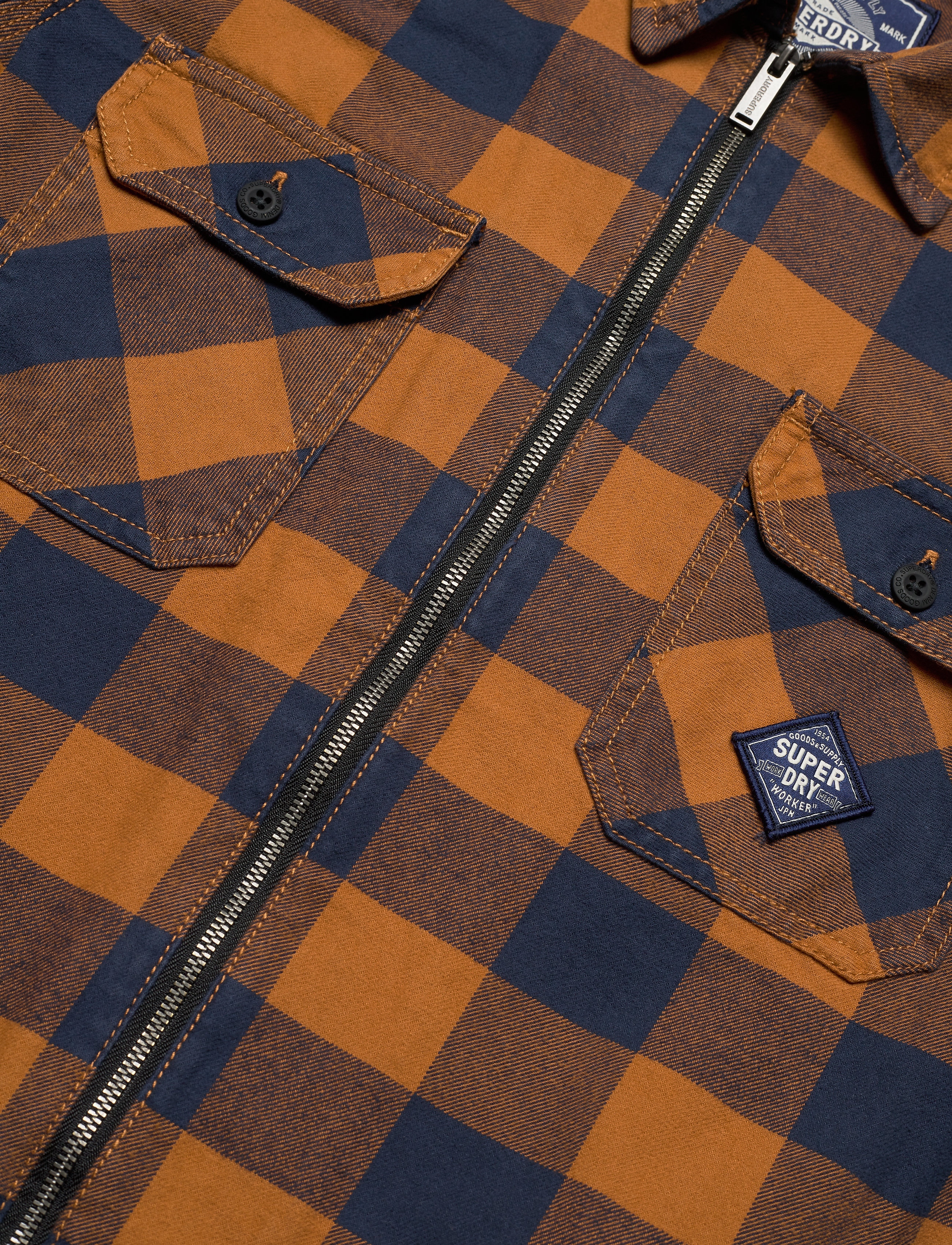 Superdry - WORKWEAR L/S ZIP THROUGH - yellow check - 4