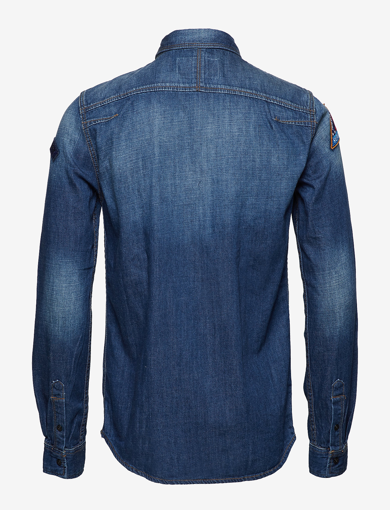 Superdry - DRAGWAY PATCH DENIM L/S SHIRT - freeway blue - 1
