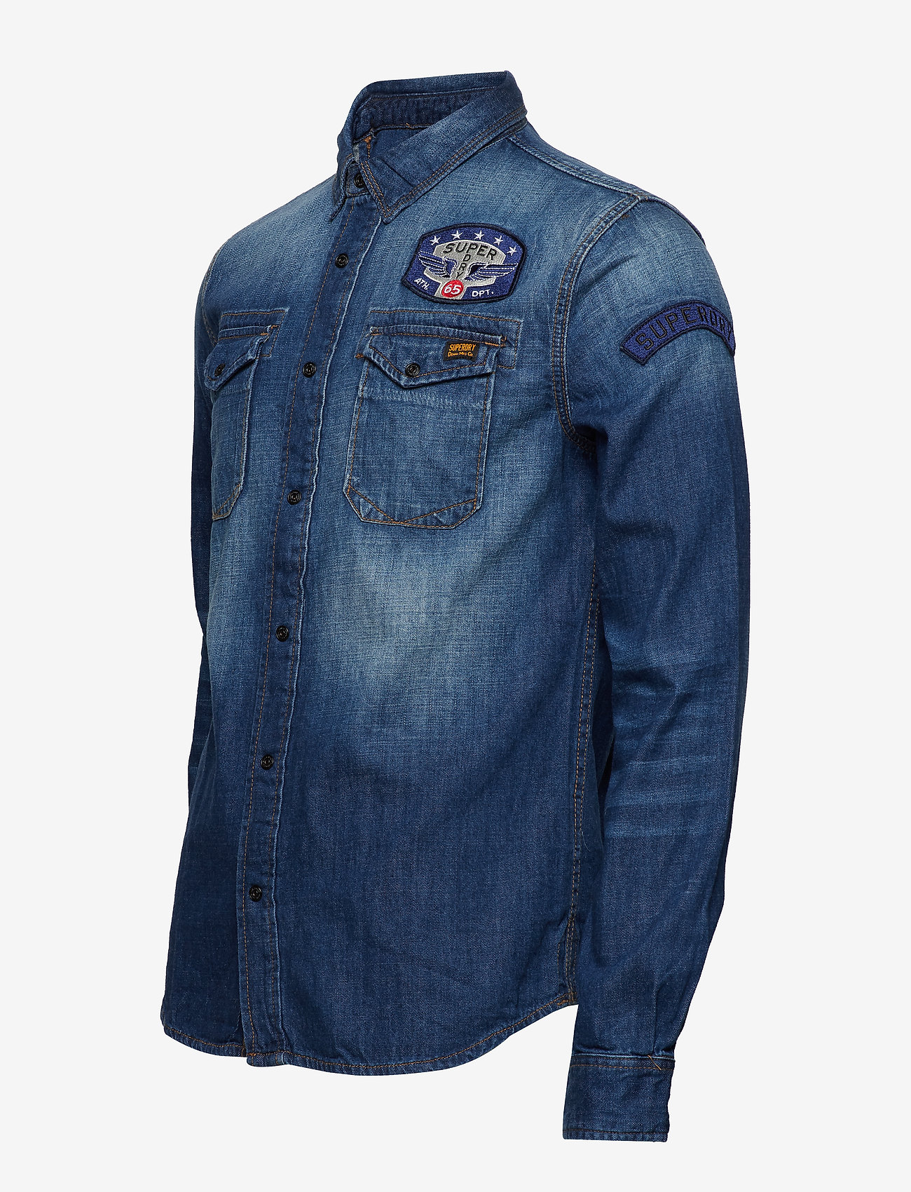 Superdry - DRAGWAY PATCH DENIM L/S SHIRT - freeway blue - 2