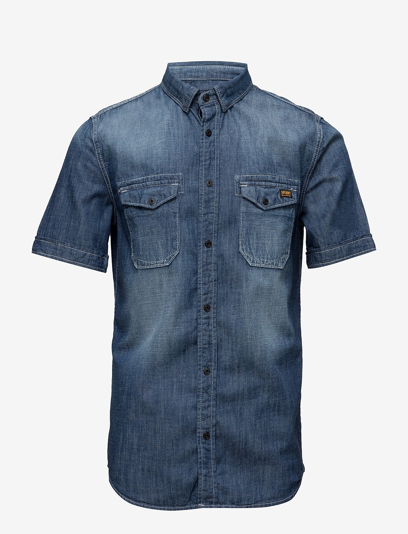 Superdry - BIKER SLIM SHIRT S/S - side winder vintage - 0