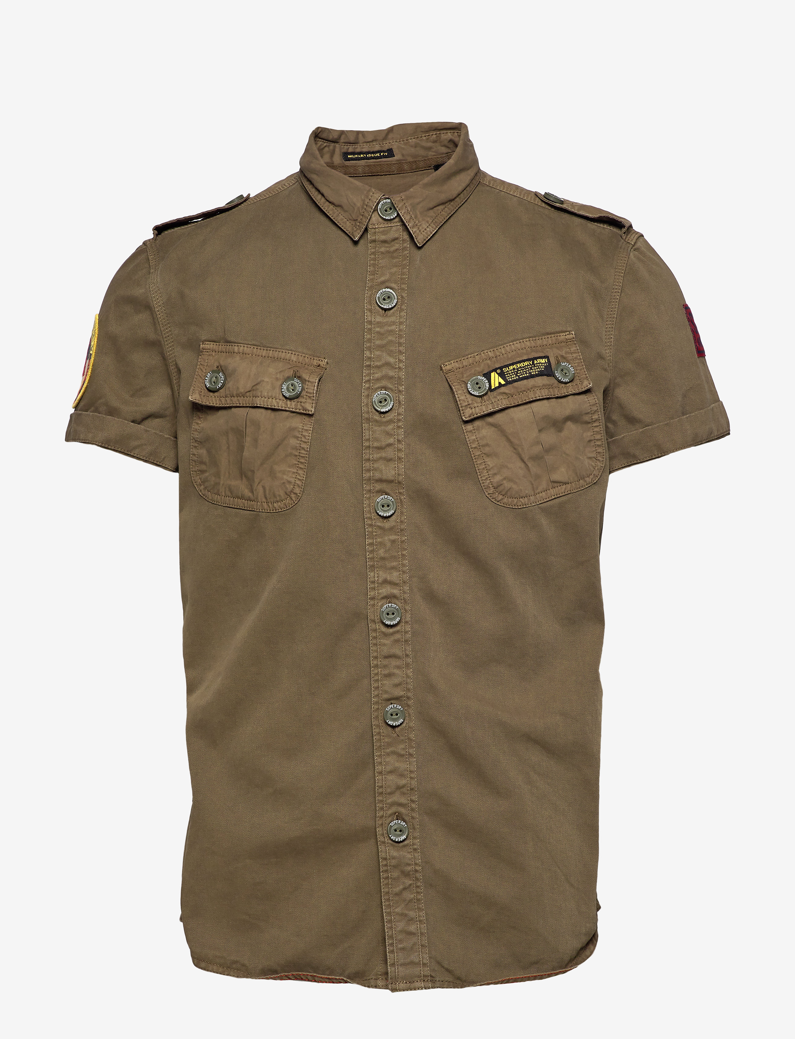 Superdry - HYBRID ARMY CORPS LIGHT S/S SHIRT - trench army - 0