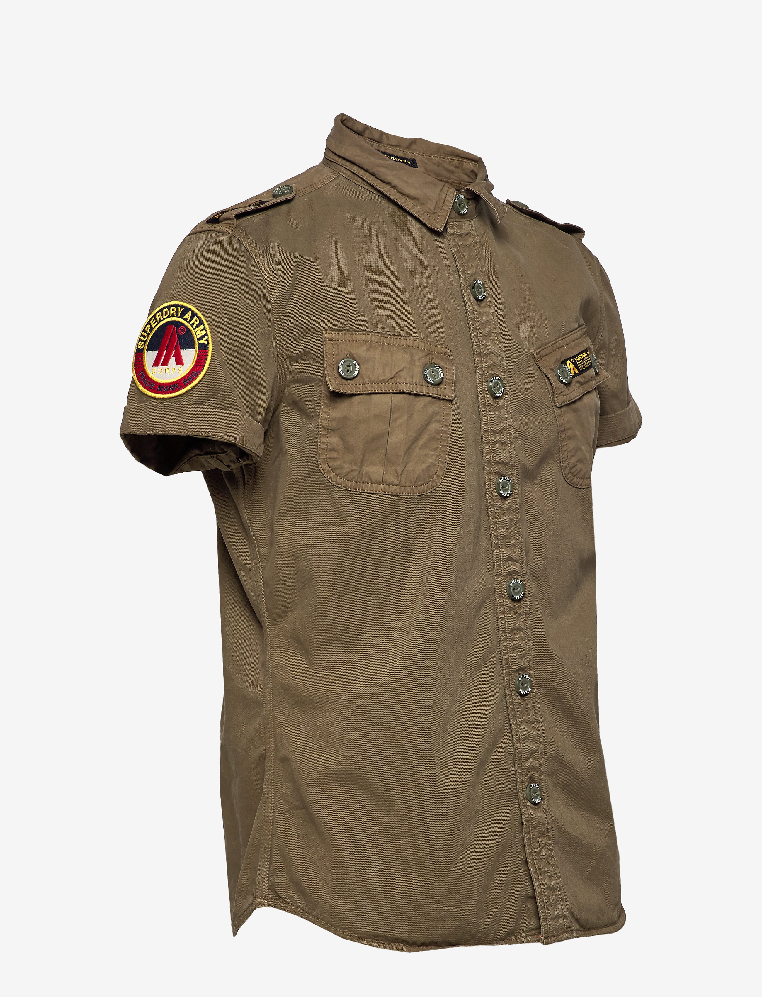 Superdry - HYBRID ARMY CORPS LIGHT S/S SHIRT - trench army - 3