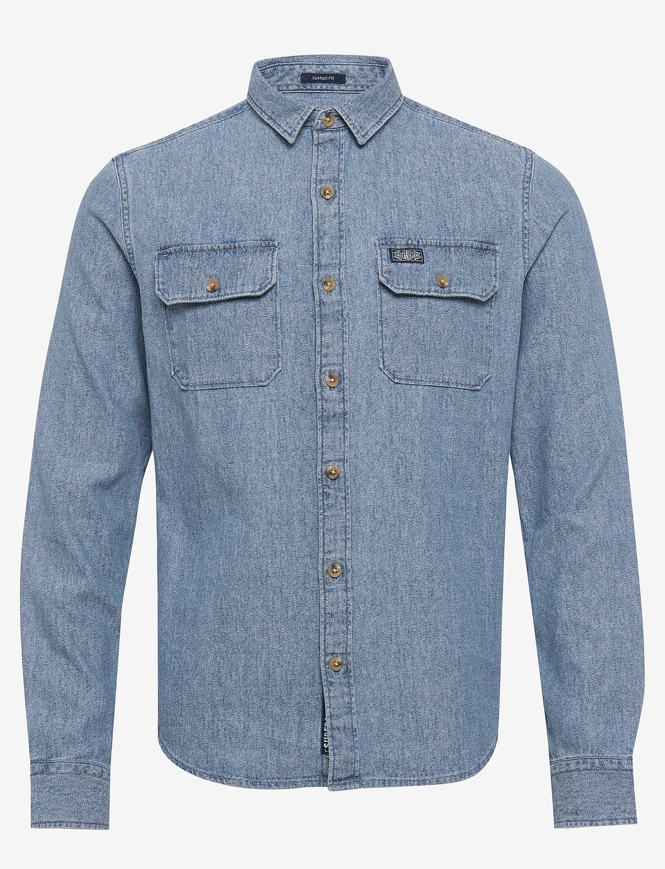 Superdry - MERCHANT MILLED LITE L/S SHIRT - indigo grit - 0