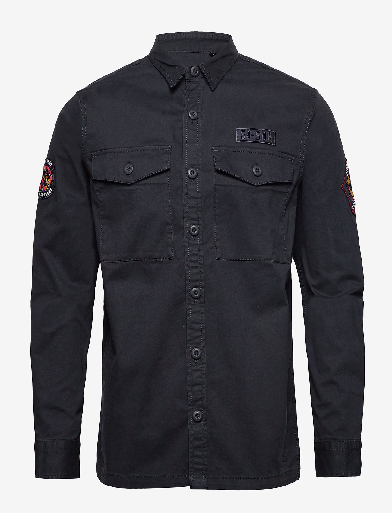 Superdry - CORE MILITARY PATCHED L/S SHIRT - midnight navy - 0