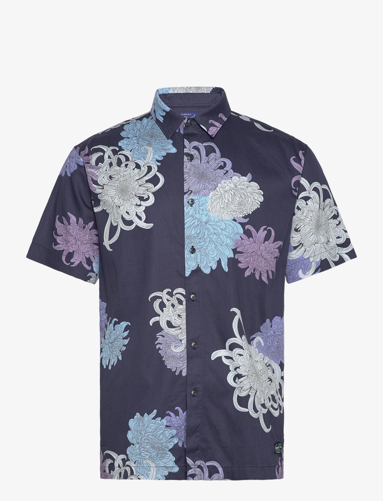 Superdry - HAWAIIAN SHIRT - short-sleeved t-shirts - chrysanthemum navy - 0