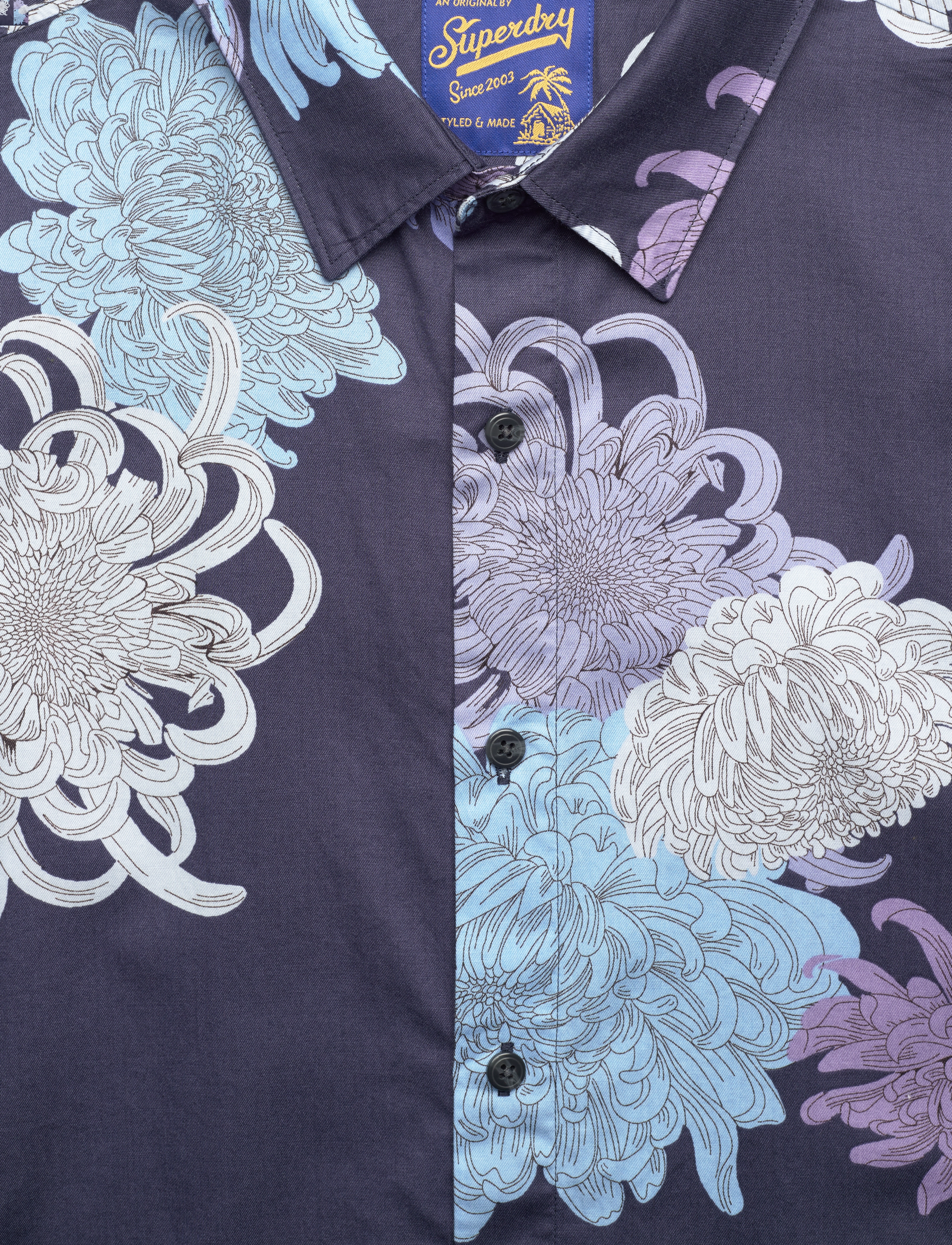 Superdry - HAWAIIAN SHIRT - chrysanthemum navy - 5