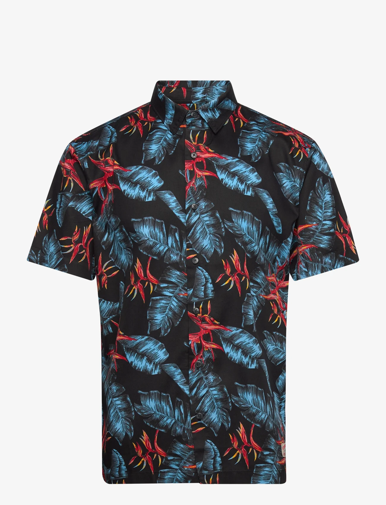 Superdry - HAWAIIAN SHIRT - kortärmade t-shirts - dark navy fire - 0