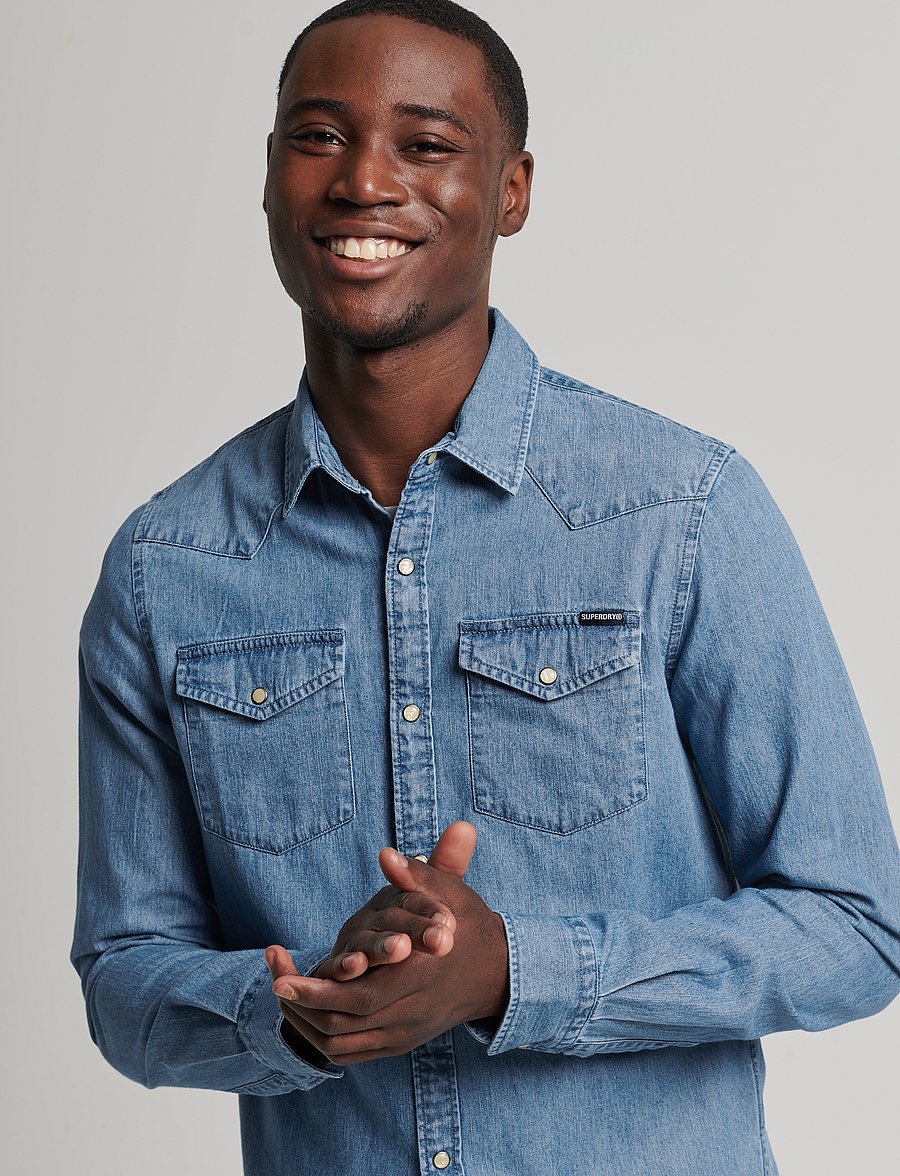 Superdry - VINTAGE WESTERN SHIRT - light wash - 2